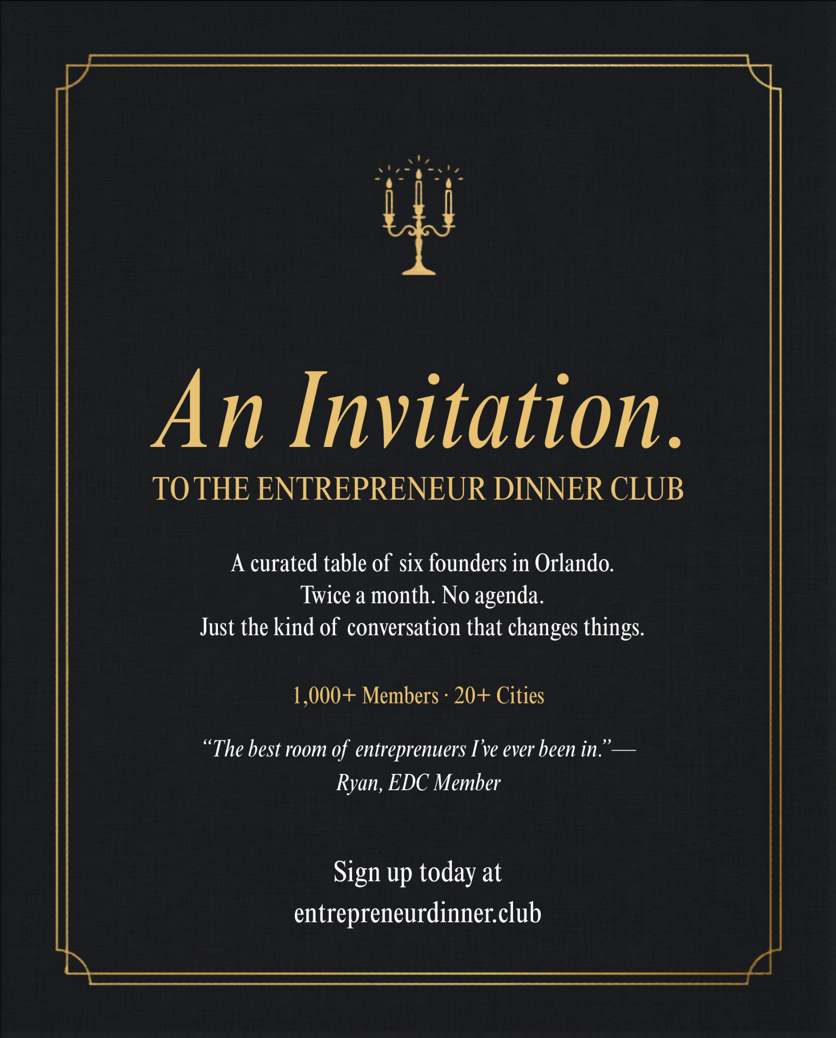 Entrepreneur Dinner Club Facebook ad