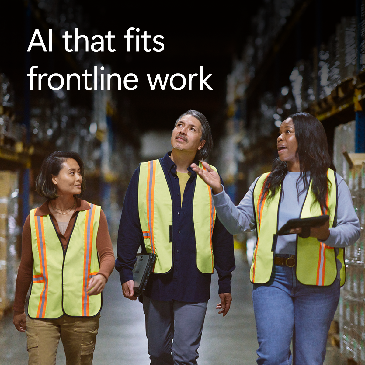 Microsoft in Business Facebook ad: Frontline teams need tools that reduce friction.