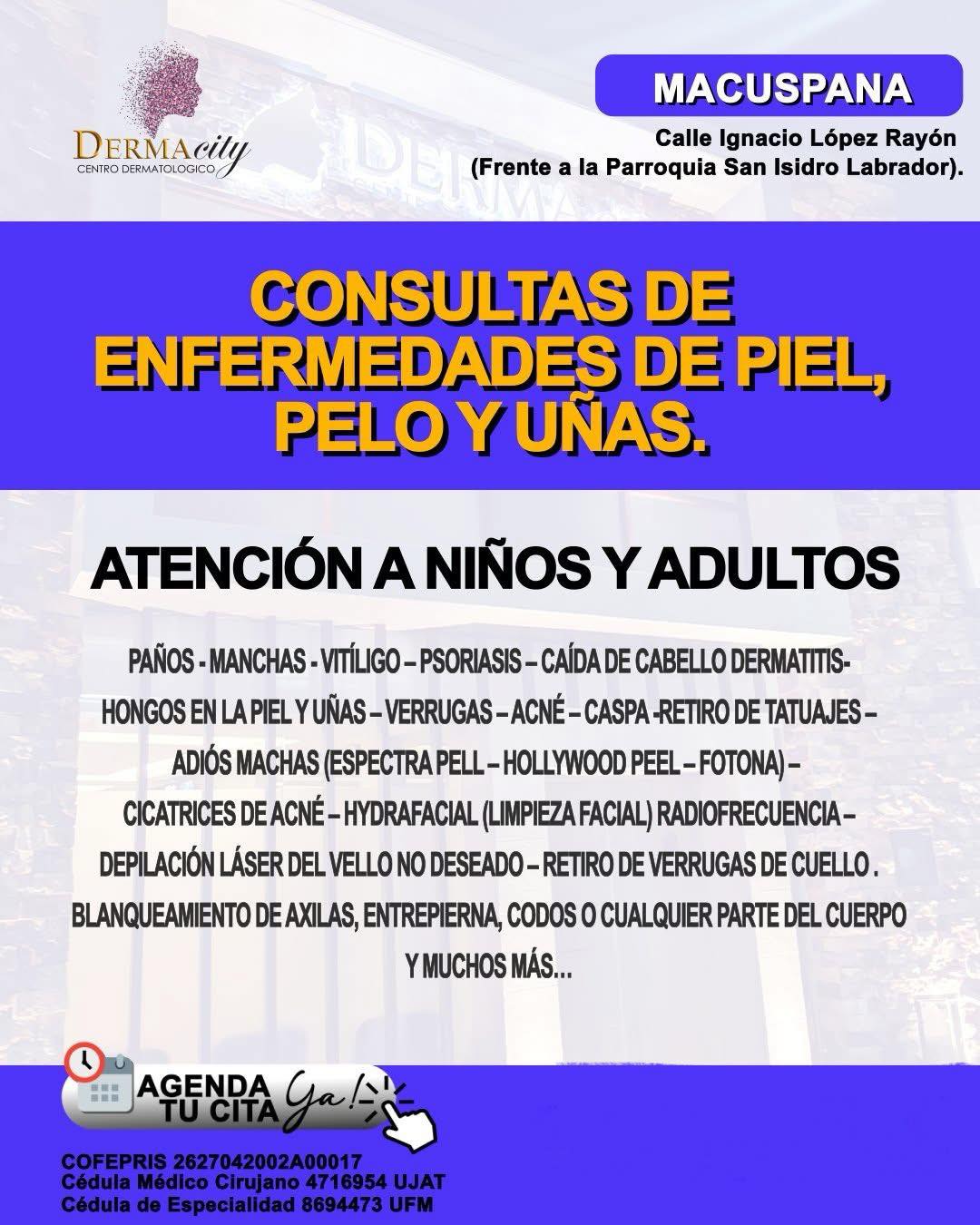 Dermatólogo Dr. Bladimir García Ascencio Facebook ad: 𝗗𝗘𝗥𝗠𝗔𝗖𝗜𝗧𝗬 - 𝗖𝗘𝗡𝗧𝗥𝗢 𝗗𝗘𝗥𝗠𝗔𝗧𝗢𝗟𝗢𝗚𝗜𝗖𝗢