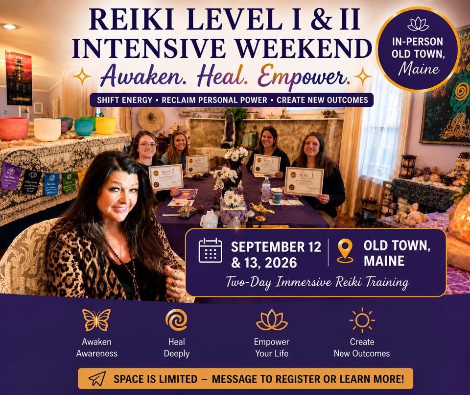 Kathy Thurston Body Mind Spirit Center Facebook ad: REIKI Level l & ll INTENSIVE WEEKEND ~ * Shift Energy…