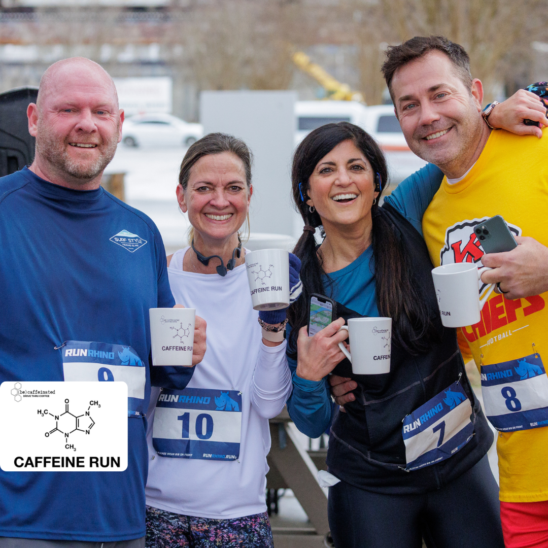 Run Rhino Run Facebook ad: Run For The Coffee
