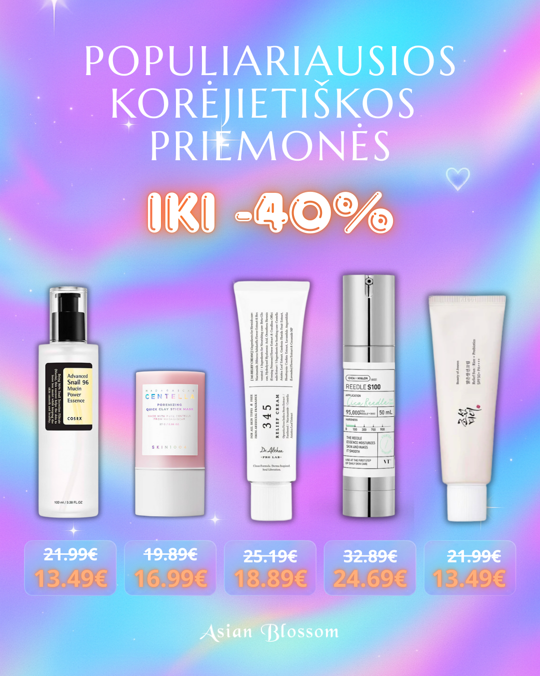 Asian Blossom korėjietiška kosmetika Facebook ad