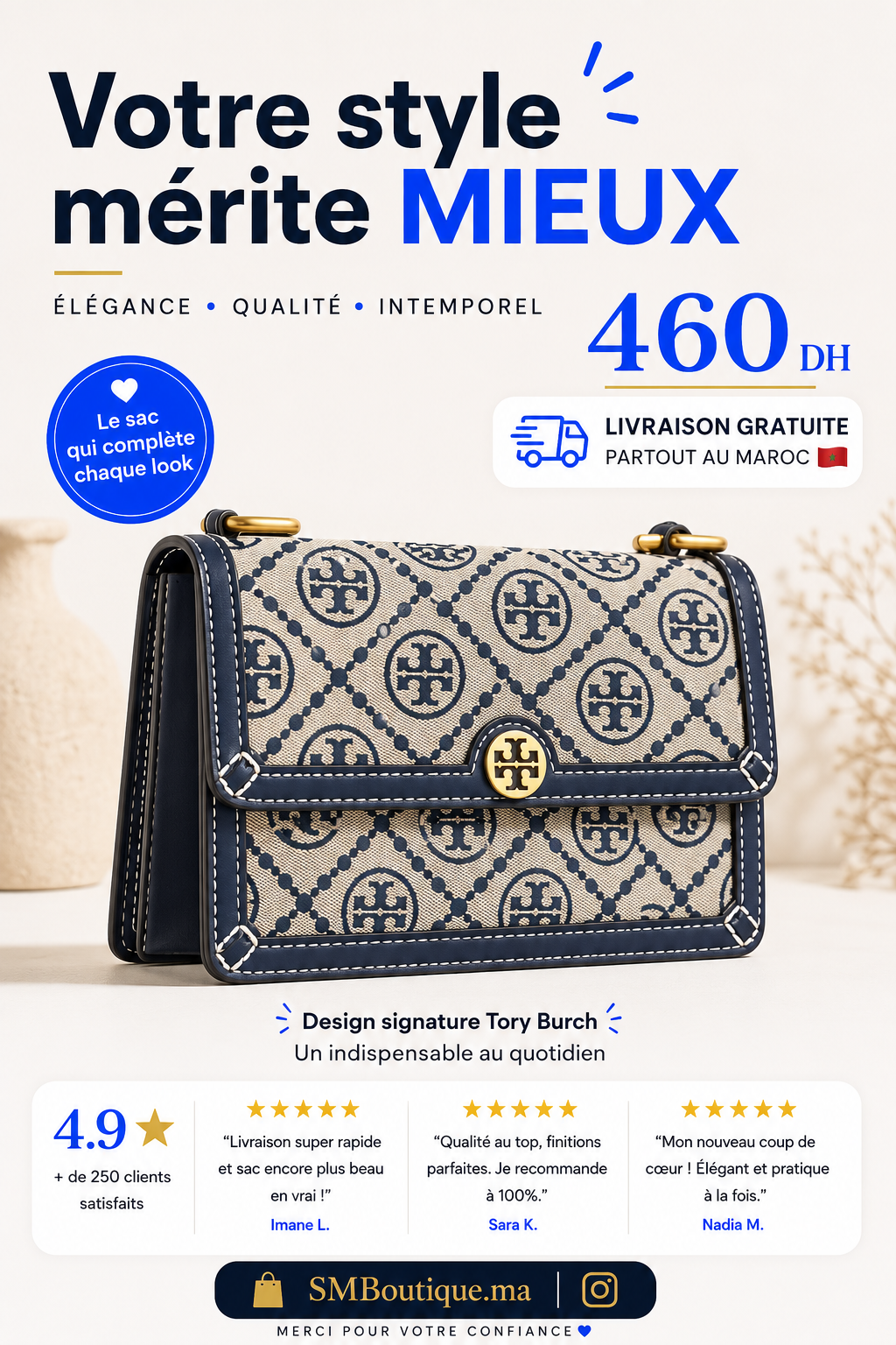 SMboutique.ma Facebook ad: Découvrez des accessoires élégants et accessibles pensés…