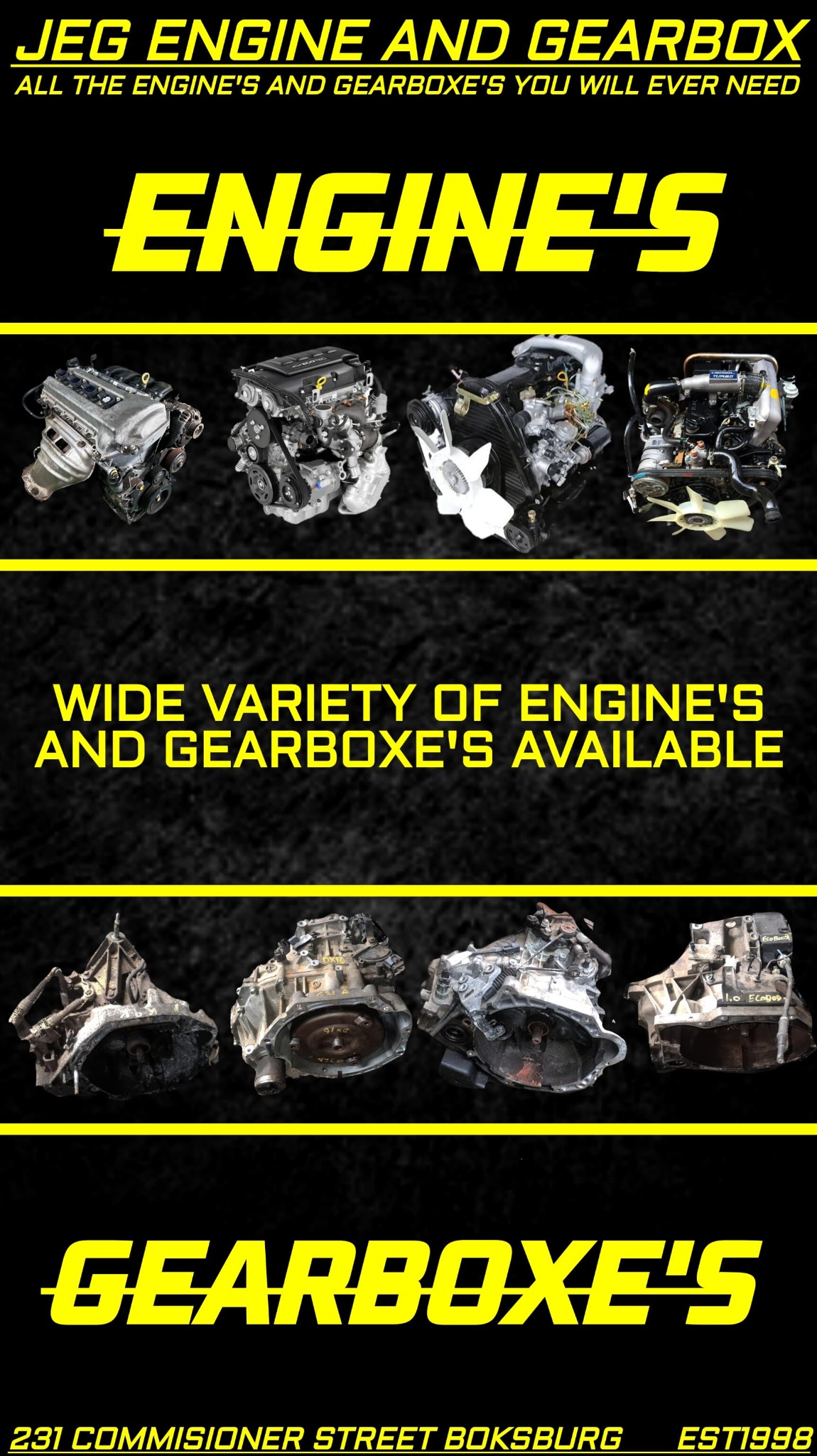 John's Engine & Gearbox Facebook ad from Apr 30, 2026