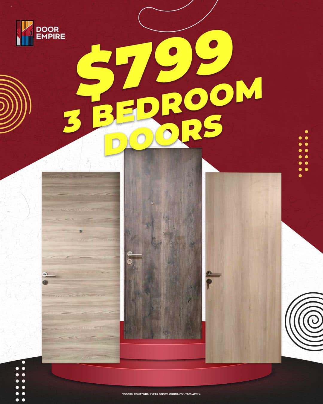 Door Empire Pte Ltd Facebook ad: [Tired of Looking at Scratched, Outdated Bedroom Doors?