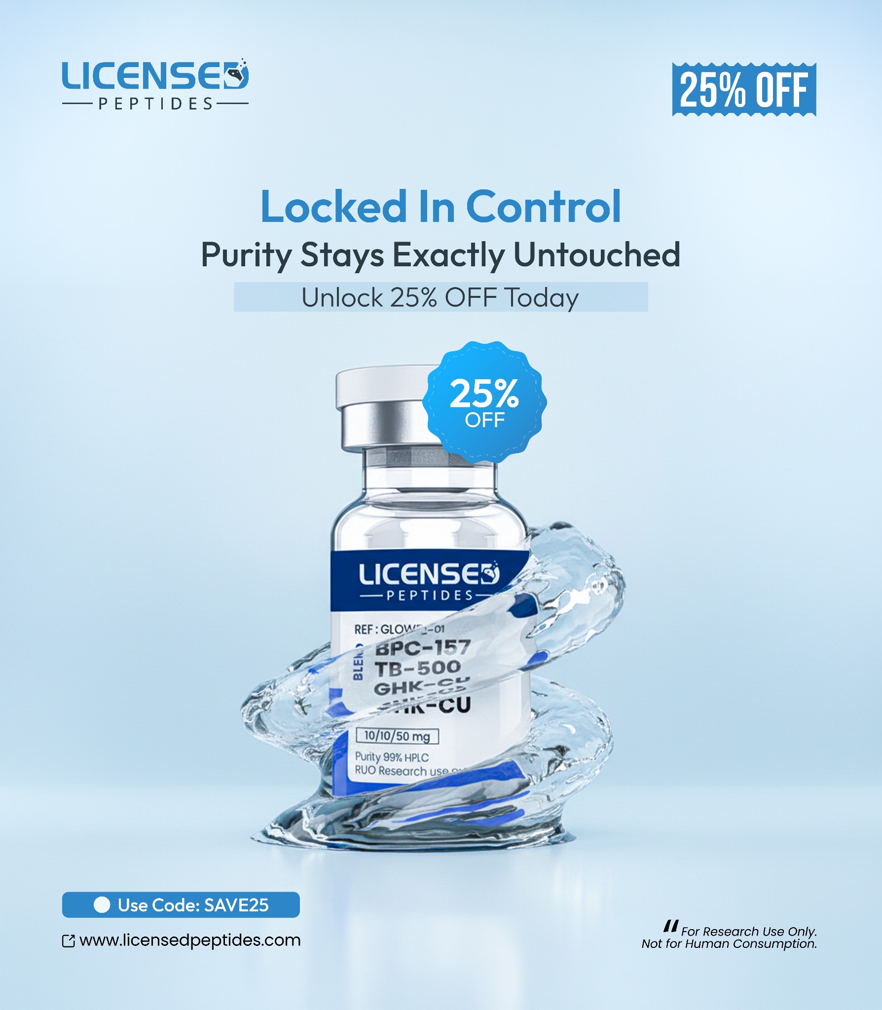 Licensed Peptides Research Facebook ad from Apr 29, 2026