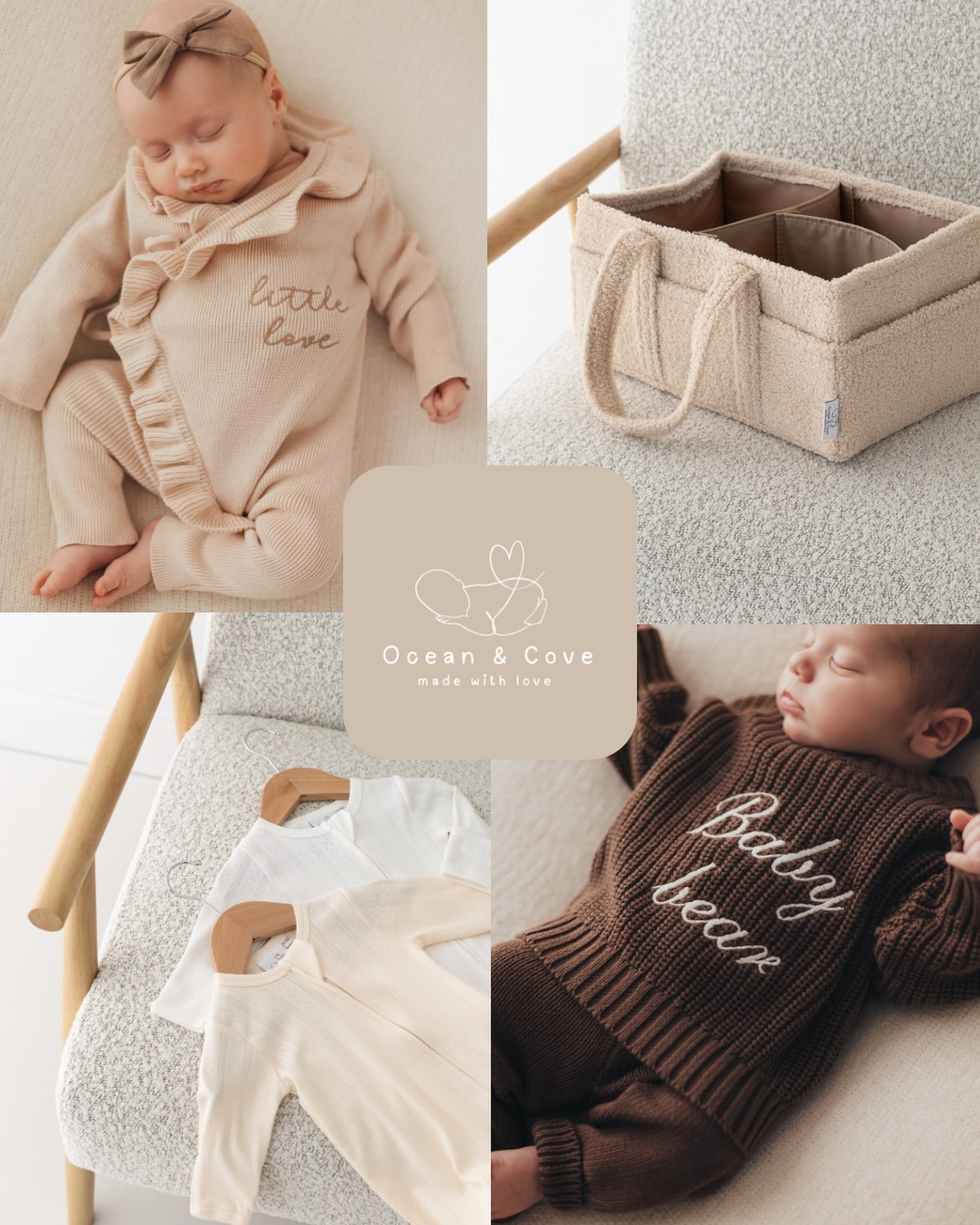 Ocean & Cove Facebook ad: Organic Baby Clothes UK, Sleepsuits, Rompers, and…