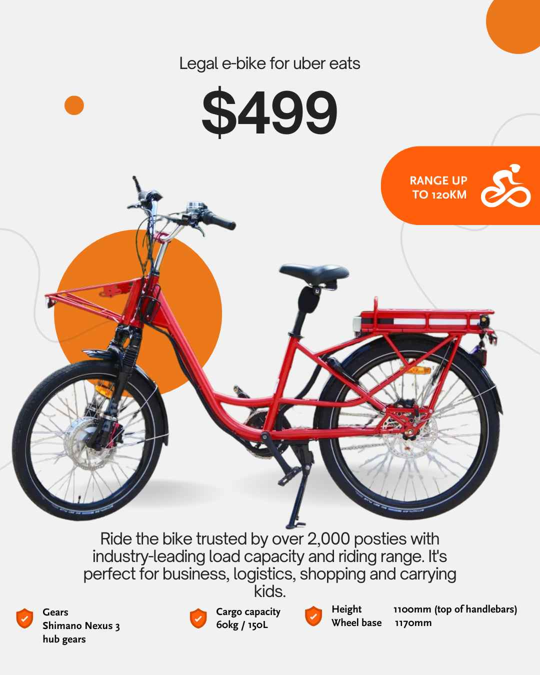 Vicky Chaudhary Facebook ad: Ex-Australia Post Electric Cargo Bikes, Strong, Serviced &…
