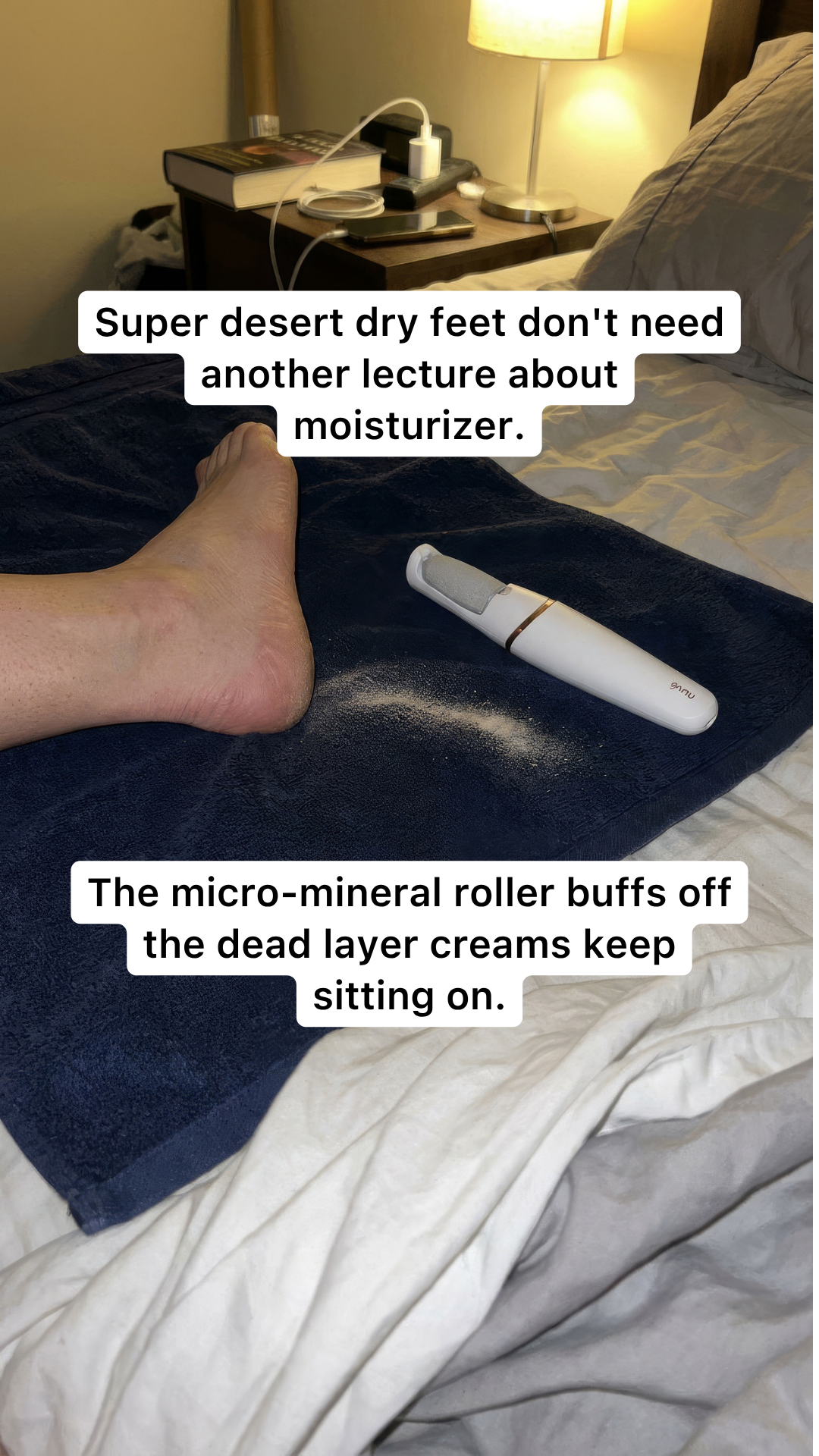 Nuvé Facebook ad: Baby soft feet in 5 minutes flat