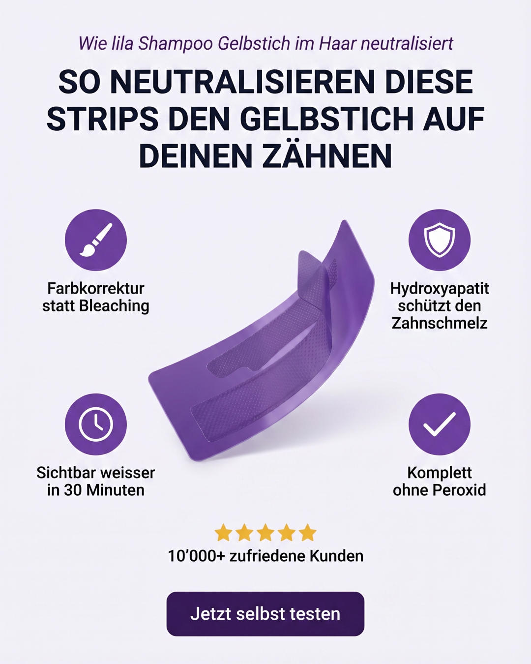 Alvada.ch Facebook ad: Weissere Zähne in 30 Minuten