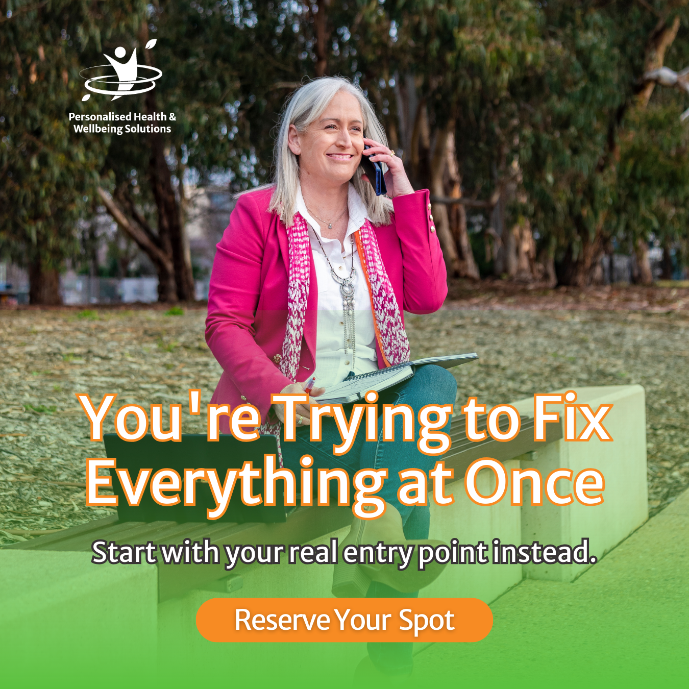 Personalised Health & Wellbeing Solutions Facebook ad: Doing Everything Right… But Still Exhausted?