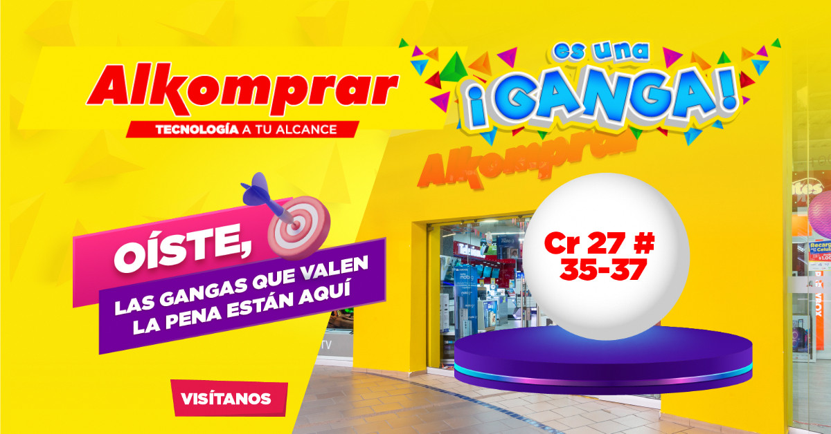 Alkomprar Facebook ad: ¡Te esperamos en la Cr 27!