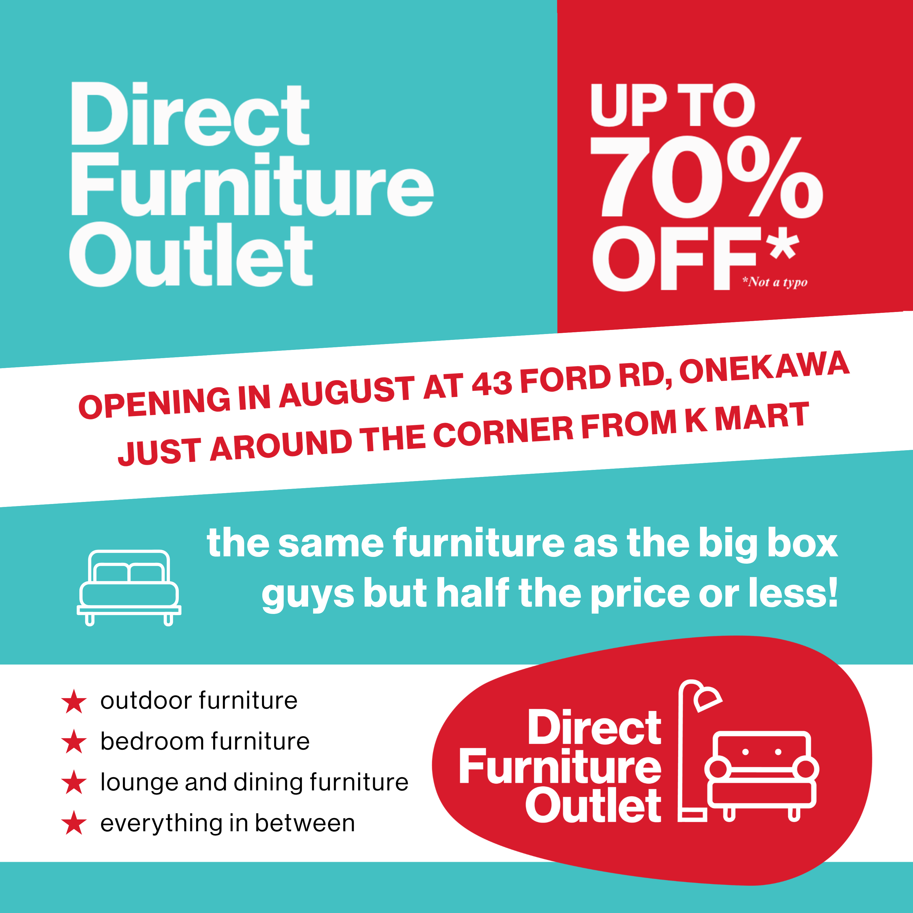 Direct Furniture Outlet Facebook ad: Up to 70% off retail price | Direct Furniture Outlet |…