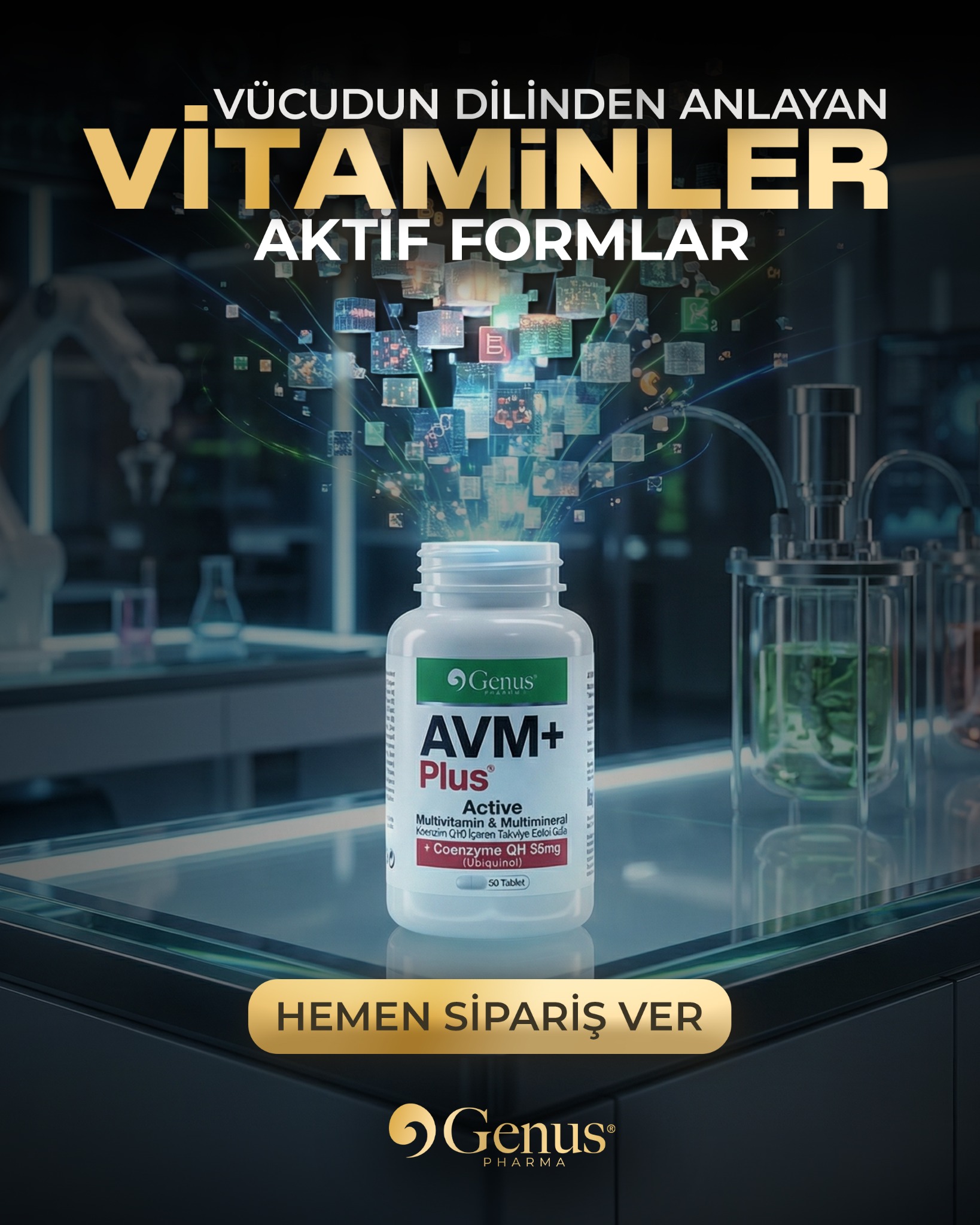 Genuspharma.tr Facebook ad: Aktif Formda Multivitamin Desteği