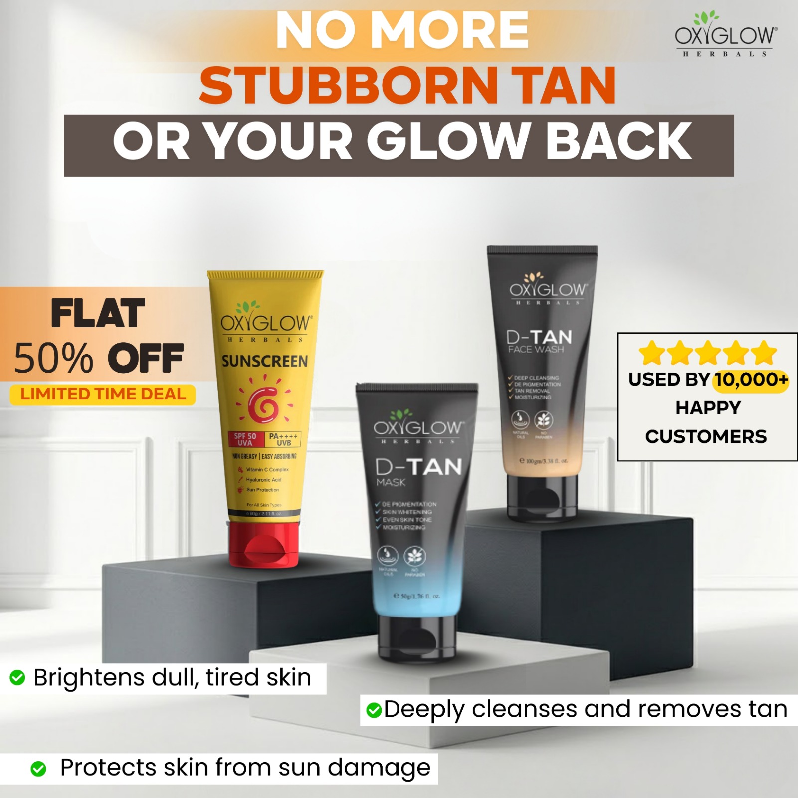 OxyGlow Cosmetics Facebook ad