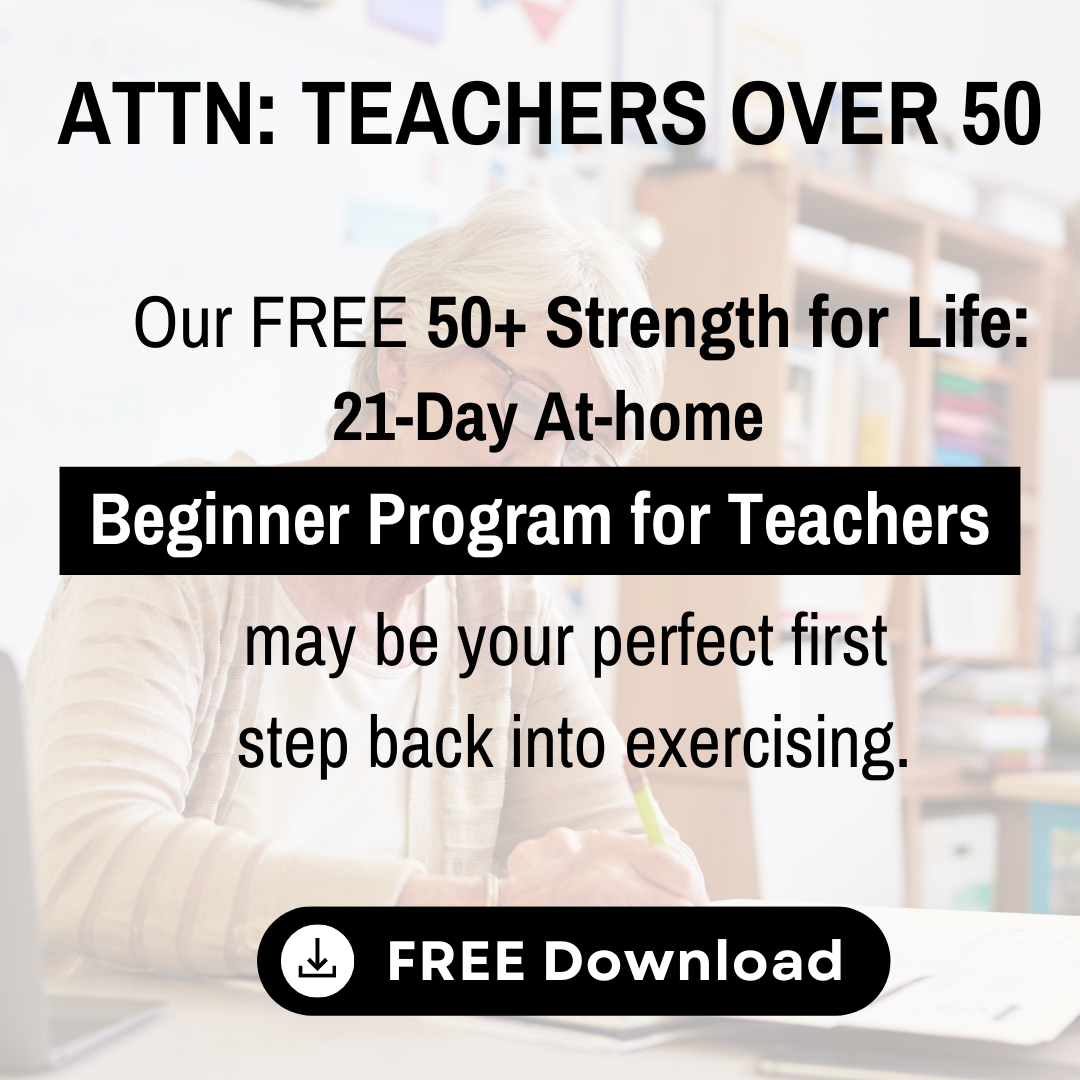 Total Balance Fitness Training Facebook ad: FREE 21-Day At-Home Program for Teachers