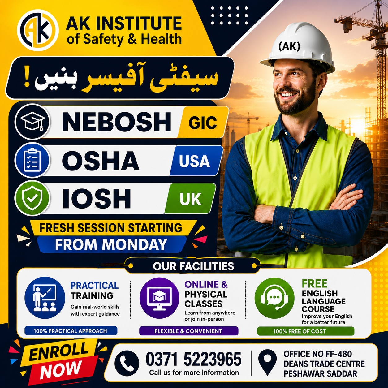 AK Institute Peshawar Facebook ad: Become Safety certified professional and advance your…