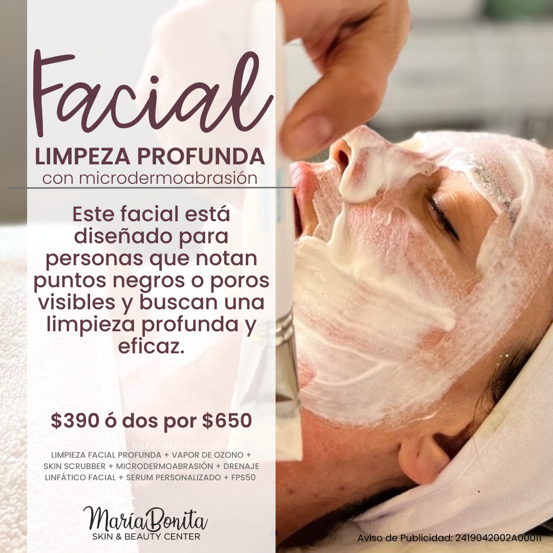 María Bonita - Skin & Beauty Center Facebook ad: Tu piel habla… y cuando la cuidas bien…