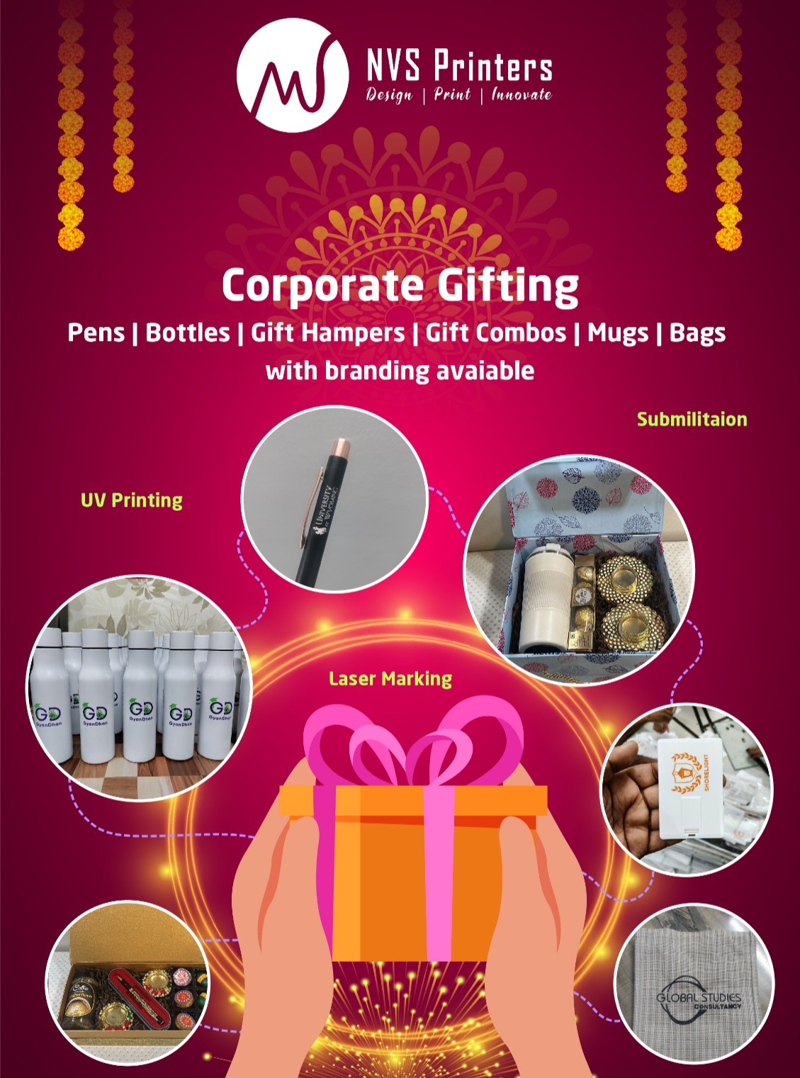 DPI One Facebook ad: Elevate Your Corporate Gifting with NVS Printers!