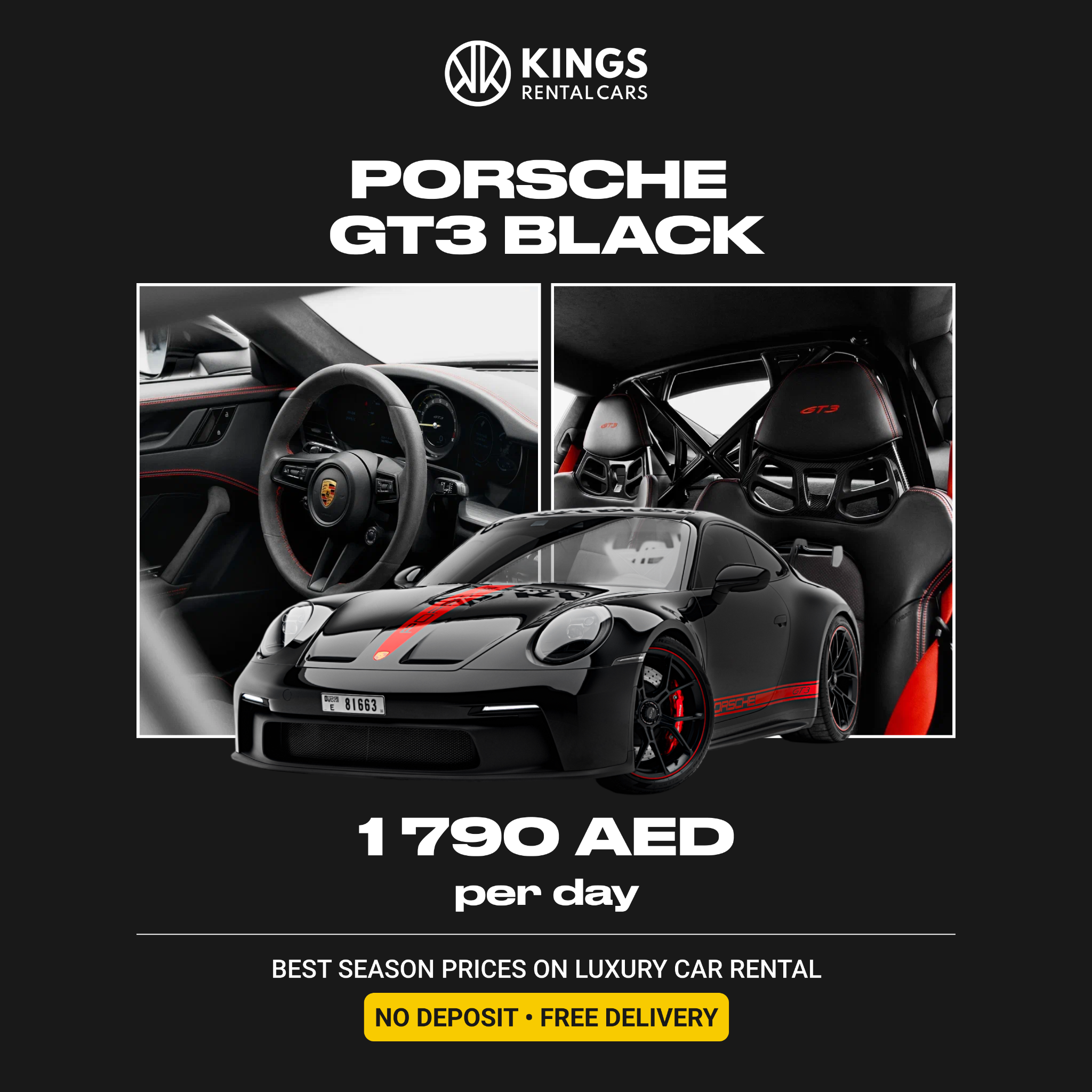 Kings Rental Cars in Dubai Facebook ad