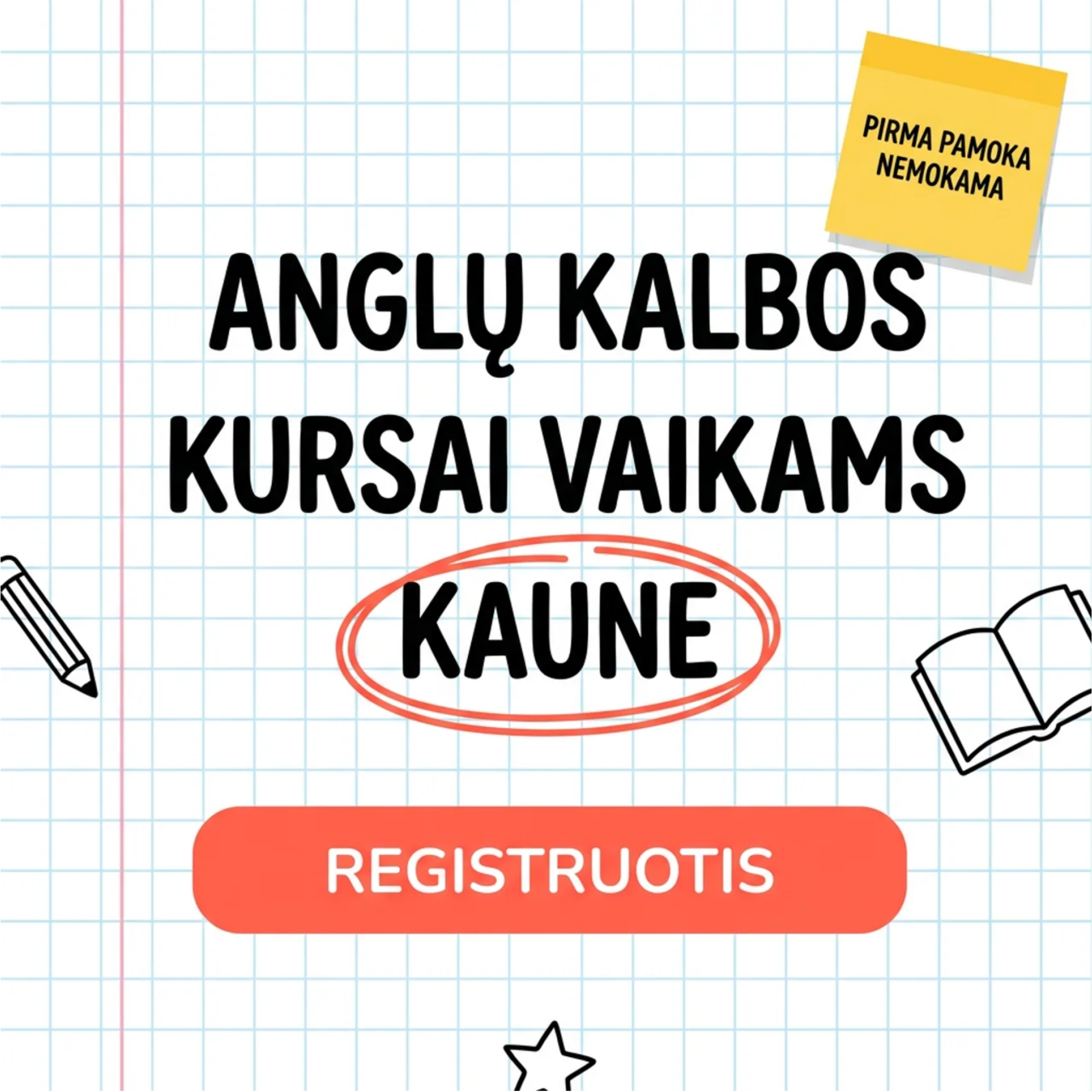 Helen Doron anglų kalbos mokykla - Kaunas Facebook ad: Anglų kalbos kursai vaikams