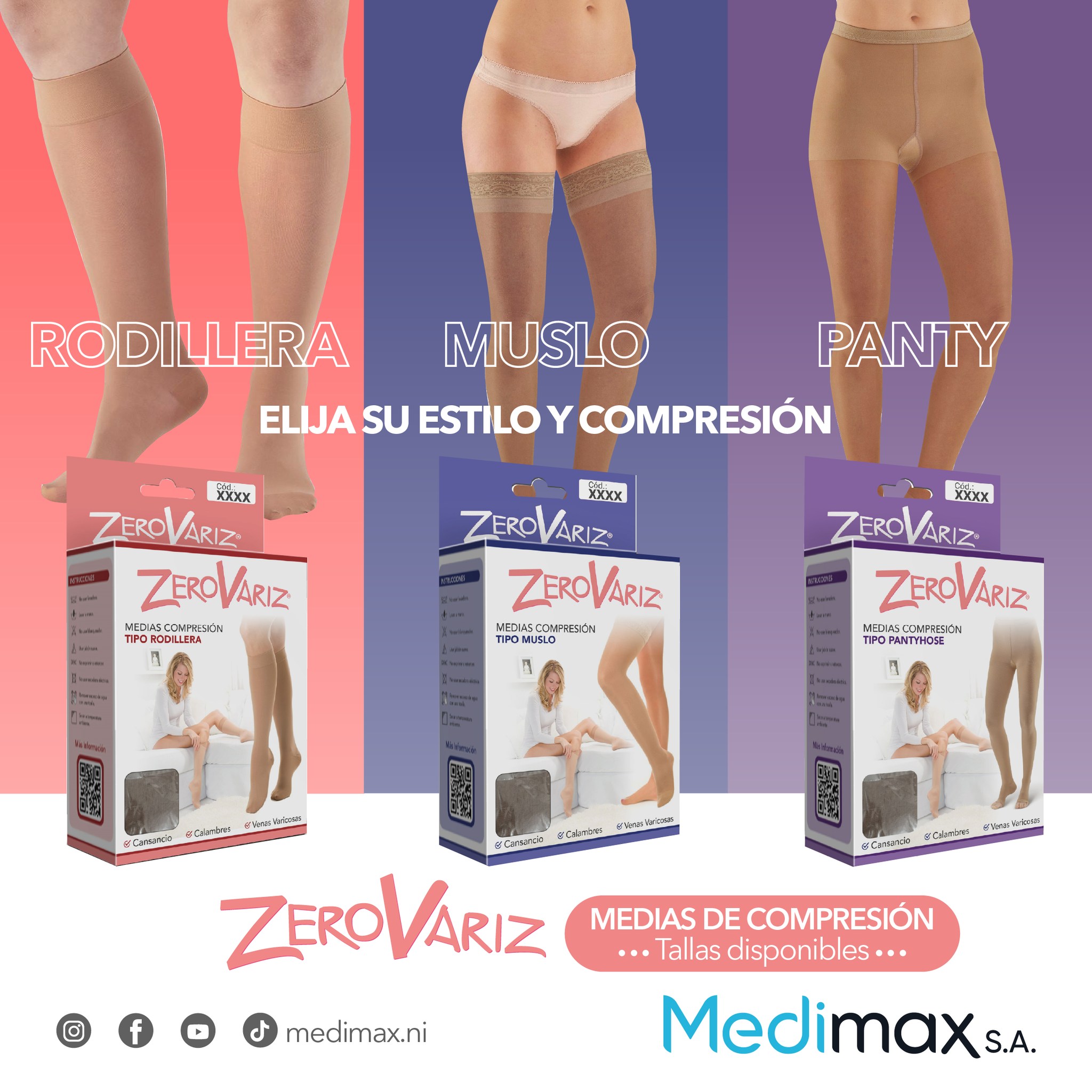 Medimax, S.A. Facebook ad: ¡Cuida de tus piernas todos los días!