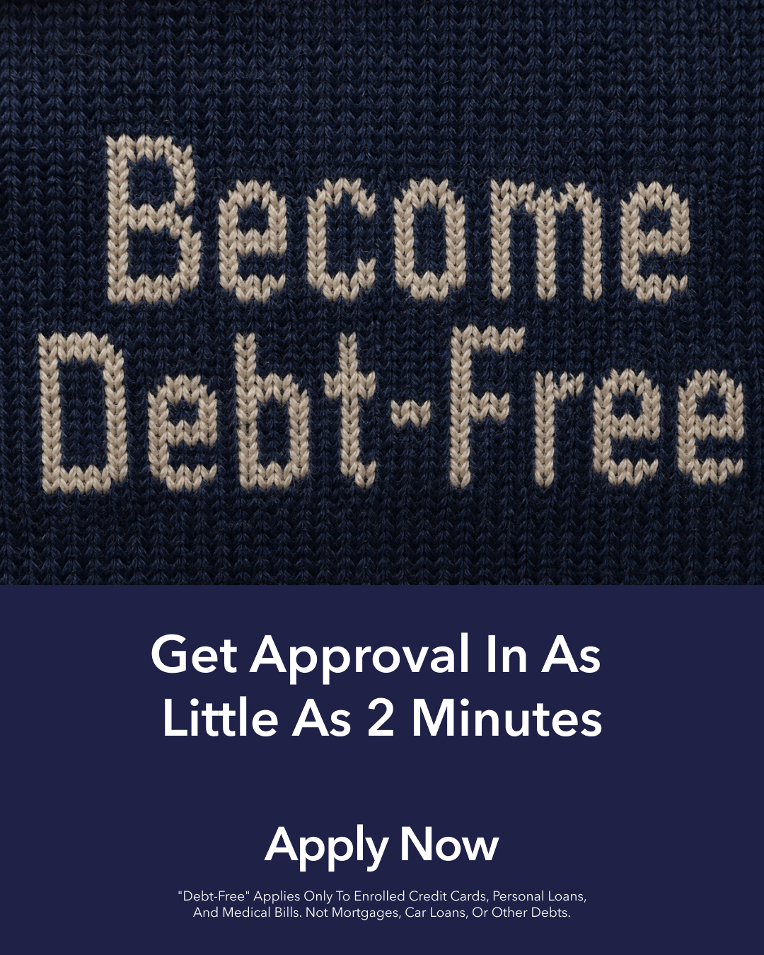 National Debt Relief Facebook ad: Get Approved in as Little as Minutes