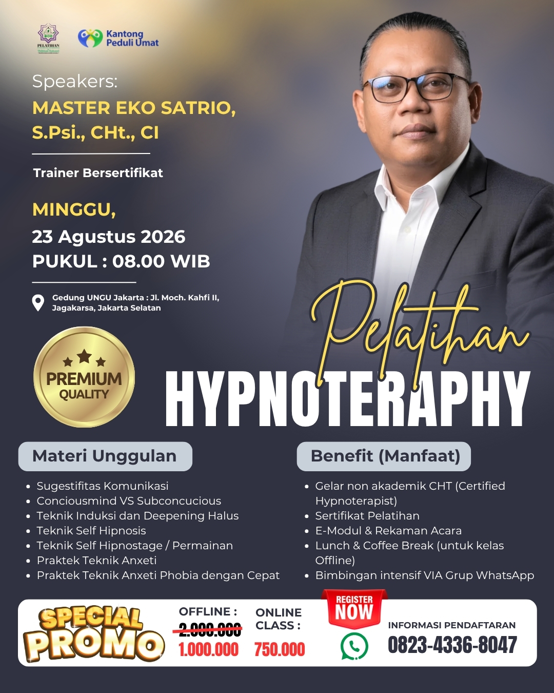 Pelatihan Pengobatan Tradisional & Thibbun Nabawi Facebook ad: Pelatihan Hipnoteraphy