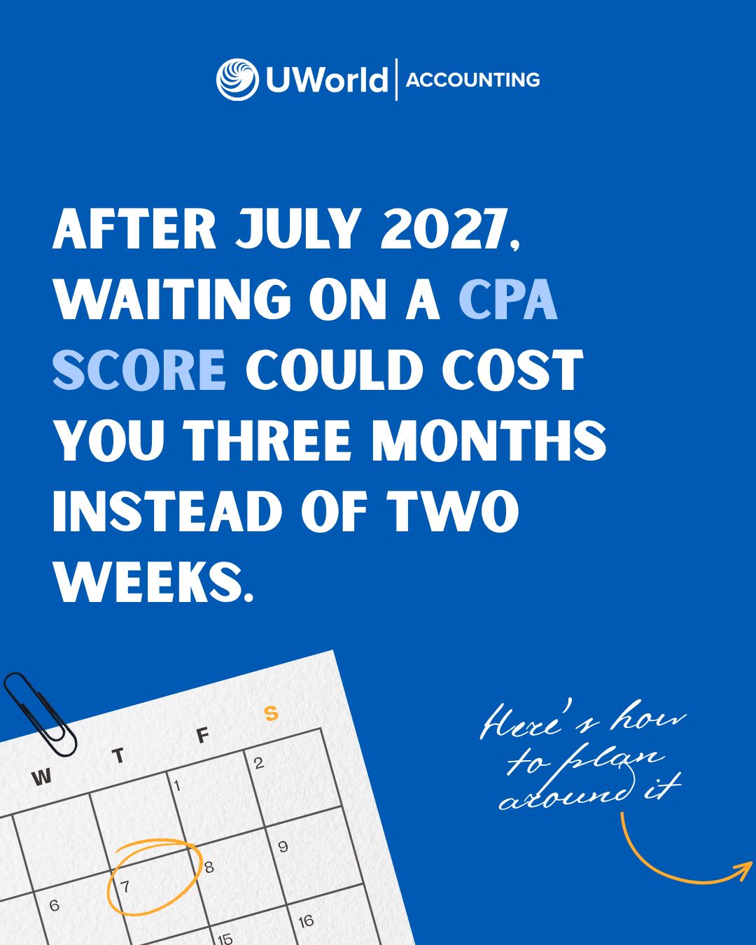 UWorld Accounting Facebook ad: The AICPA just published the score release schedule…