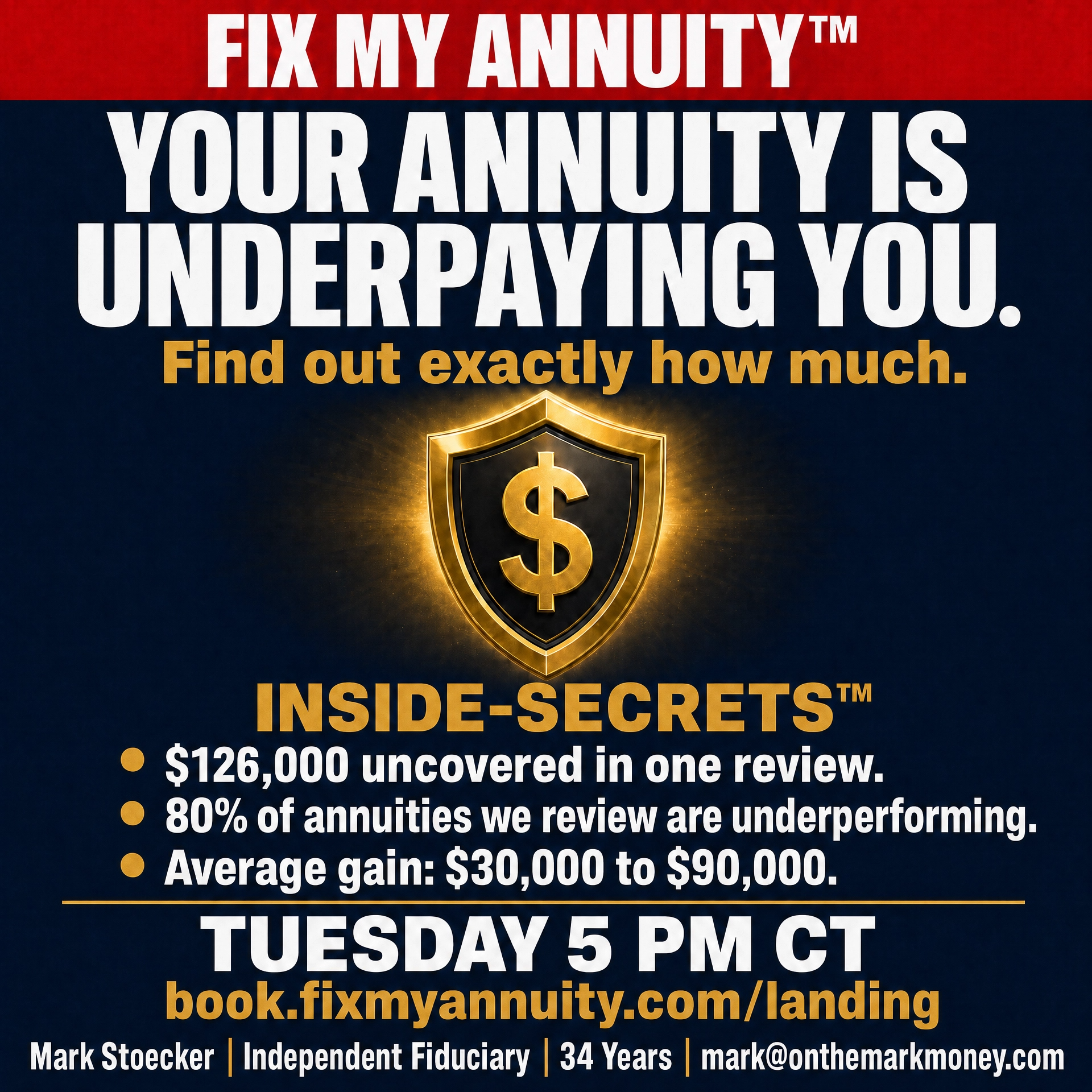 Fix My Annuity Facebook ad: A widow came to me after her advisor…