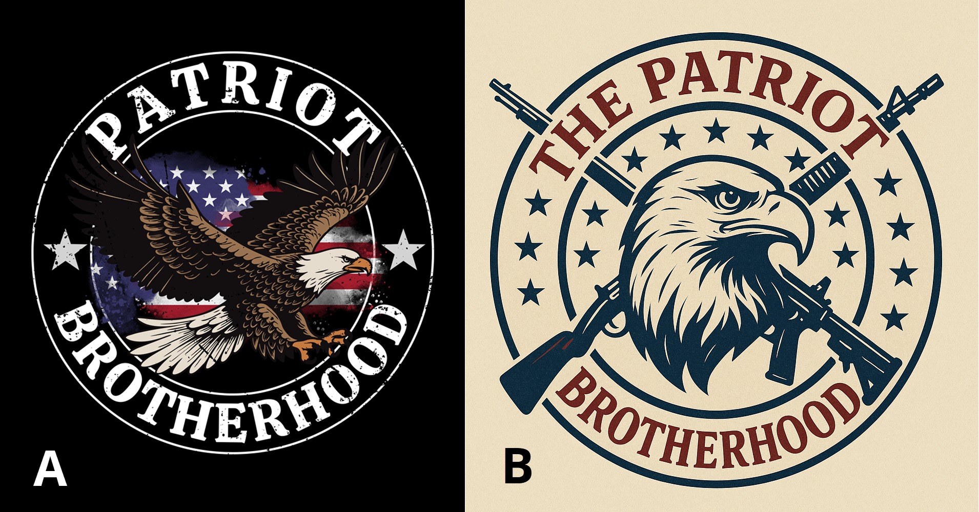 Patriot Brotherhood Facebook ad: Which logo do you like better?
