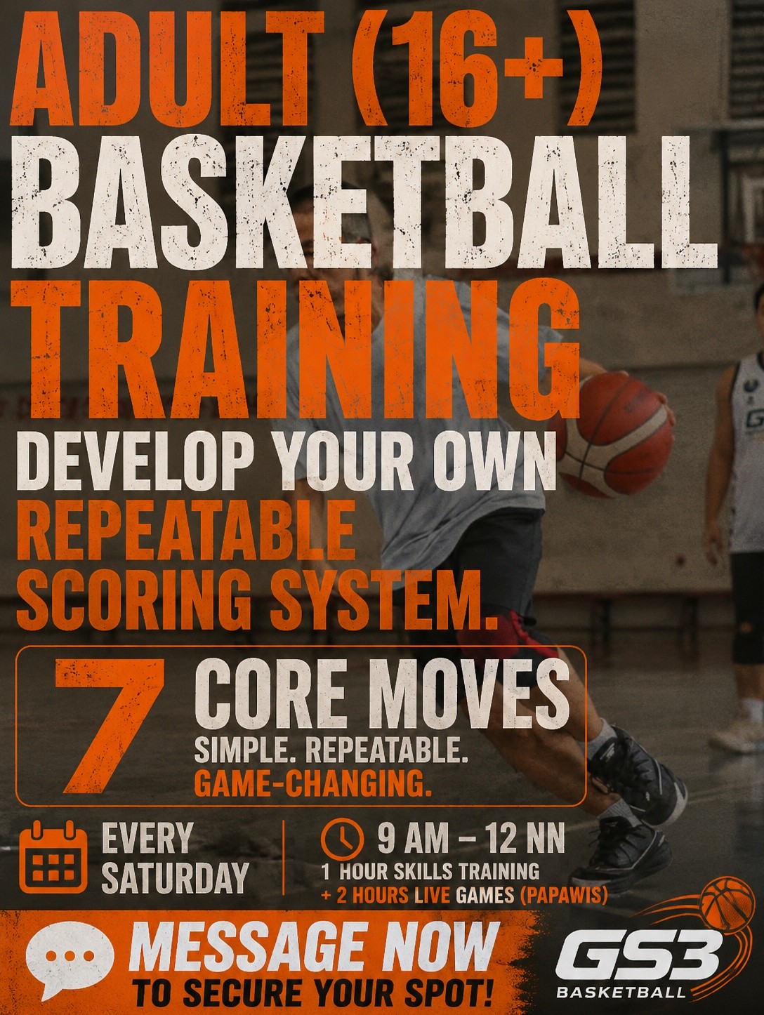 GS3 Basketball Facebook ad: Adult (16+) Small Group Basketball Training