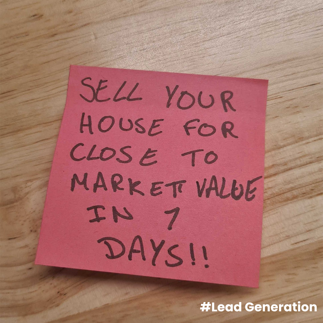 Flash House Sale Facebook ad: Sell Your House For Close To Market Value In 7 Days