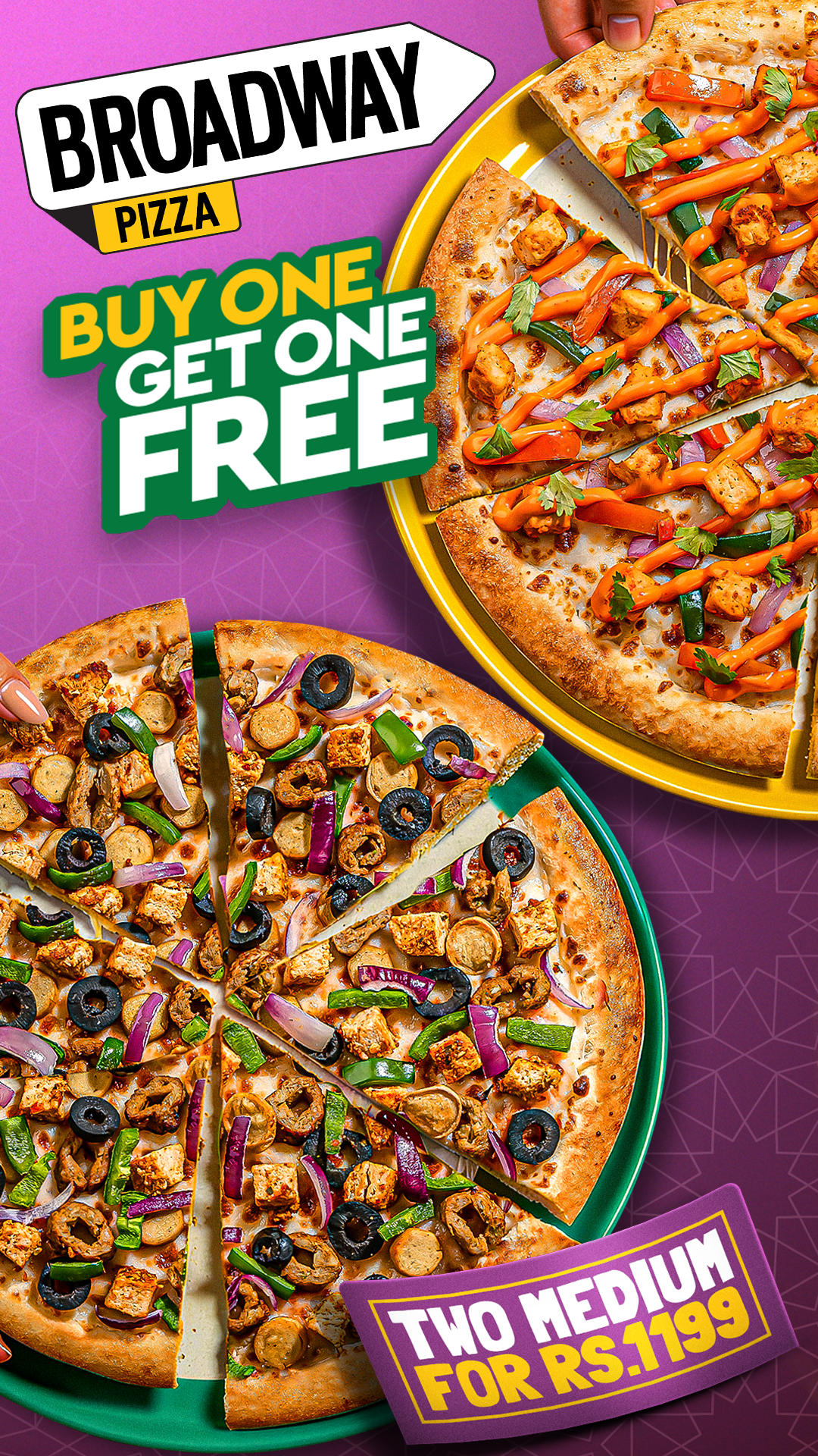 Broadway Pizza Facebook ad from Feb 16, 2026