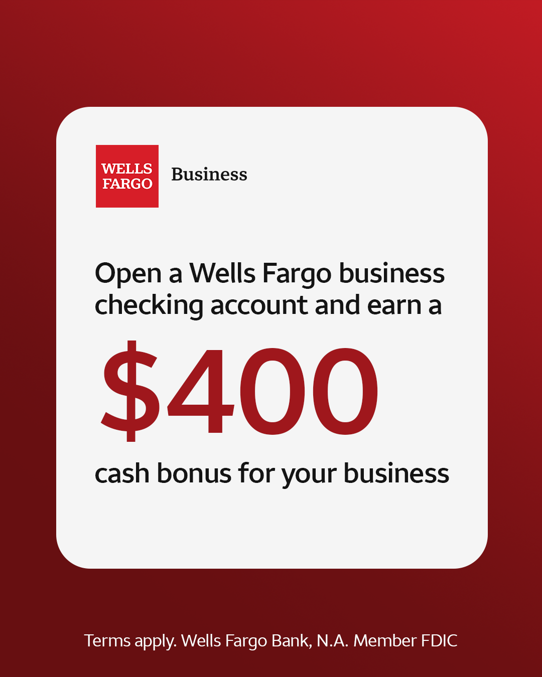 Wells Fargo Facebook ad