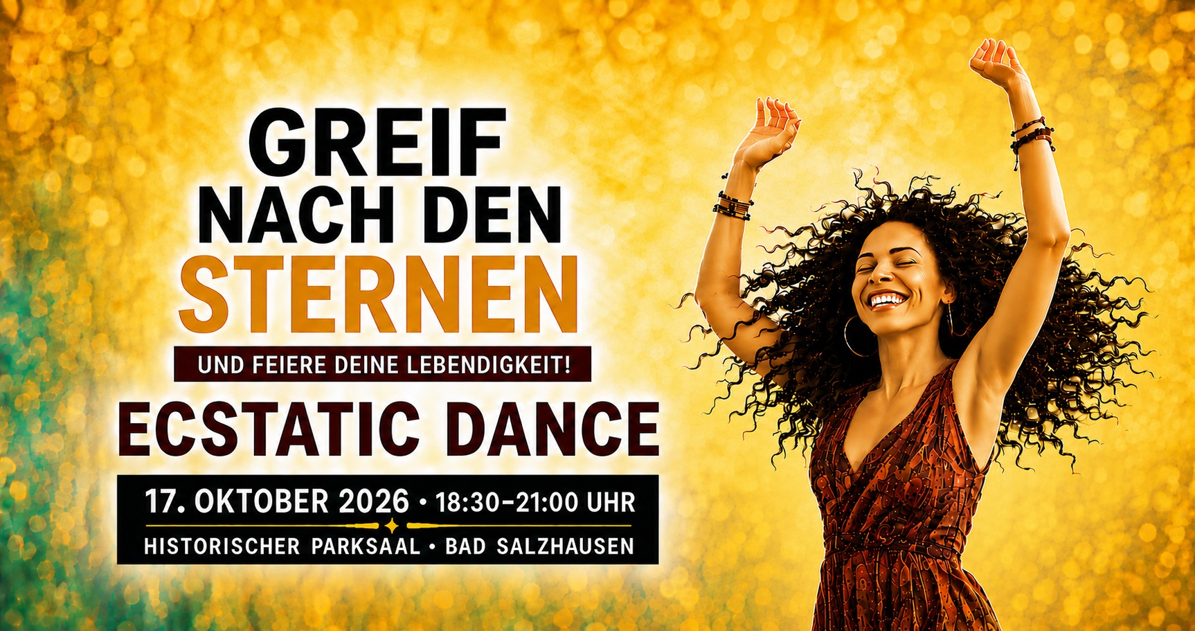 Pravahi Tantra Facebook ad: ECSTATIC DANCE im historischen PARKSAAL