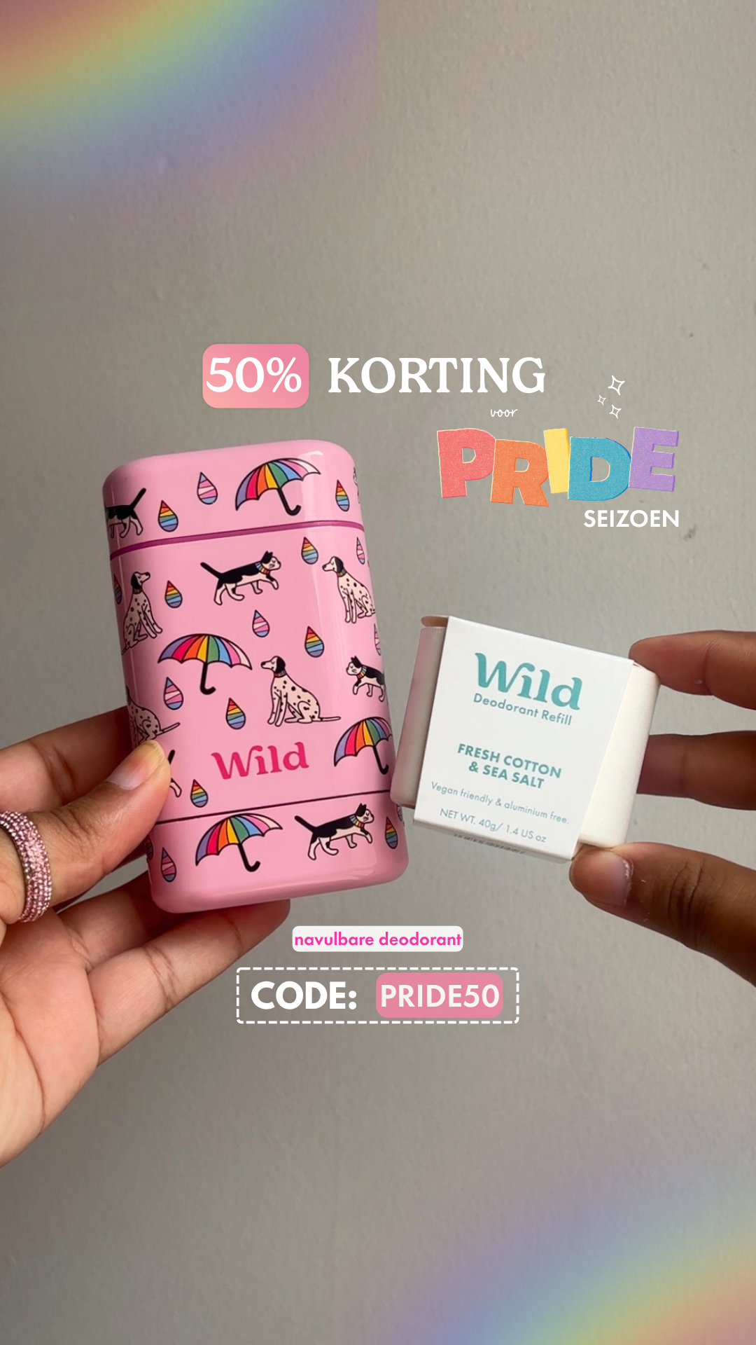 Wild Facebook ad: Vul na met Pride: 50% korting