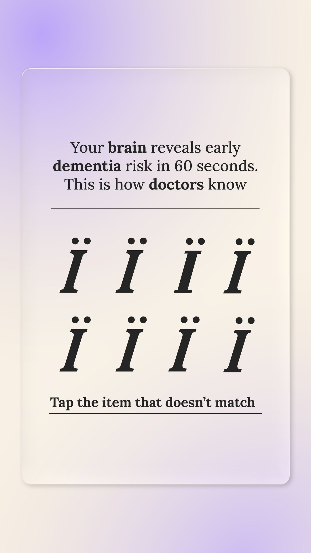 Brain Health Check Facebook ad