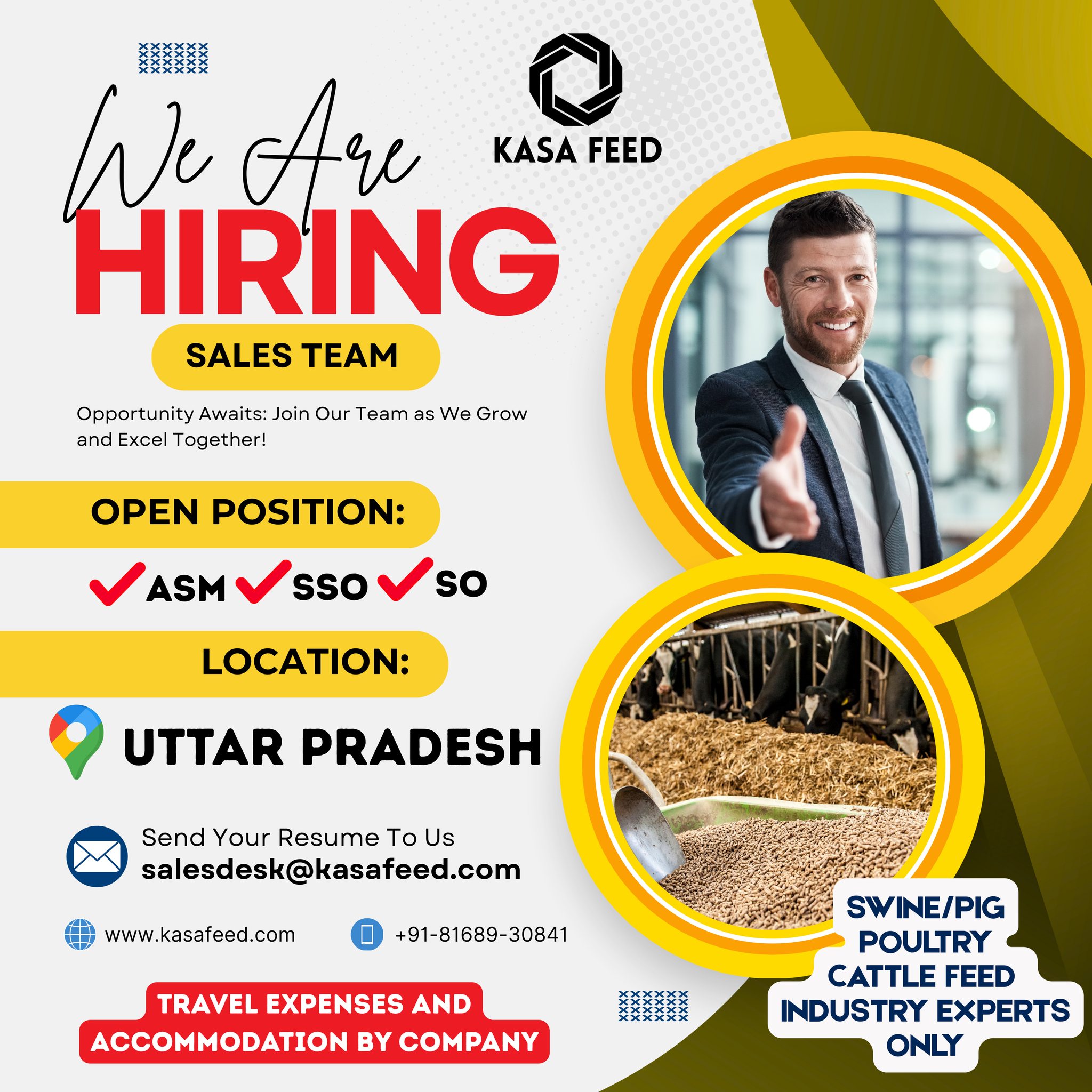Kasa Feed Facebook ad: WE ARE HIRING, UTTAR PRADESH