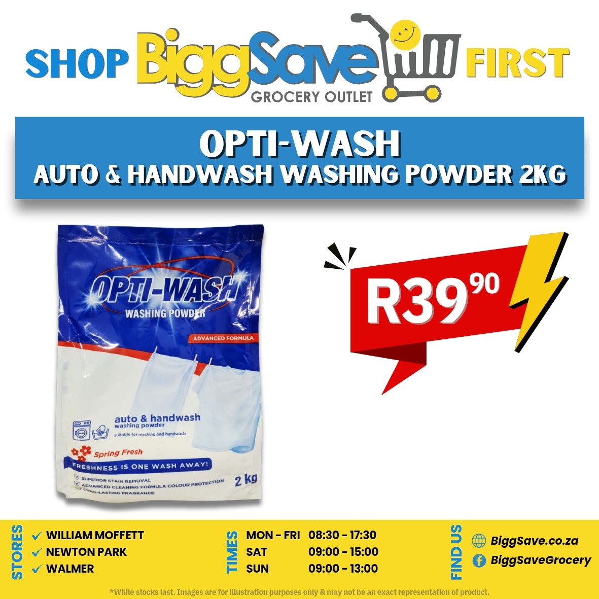 BiggSave Grocery Outlet Facebook ad: Shop BiggSave First!