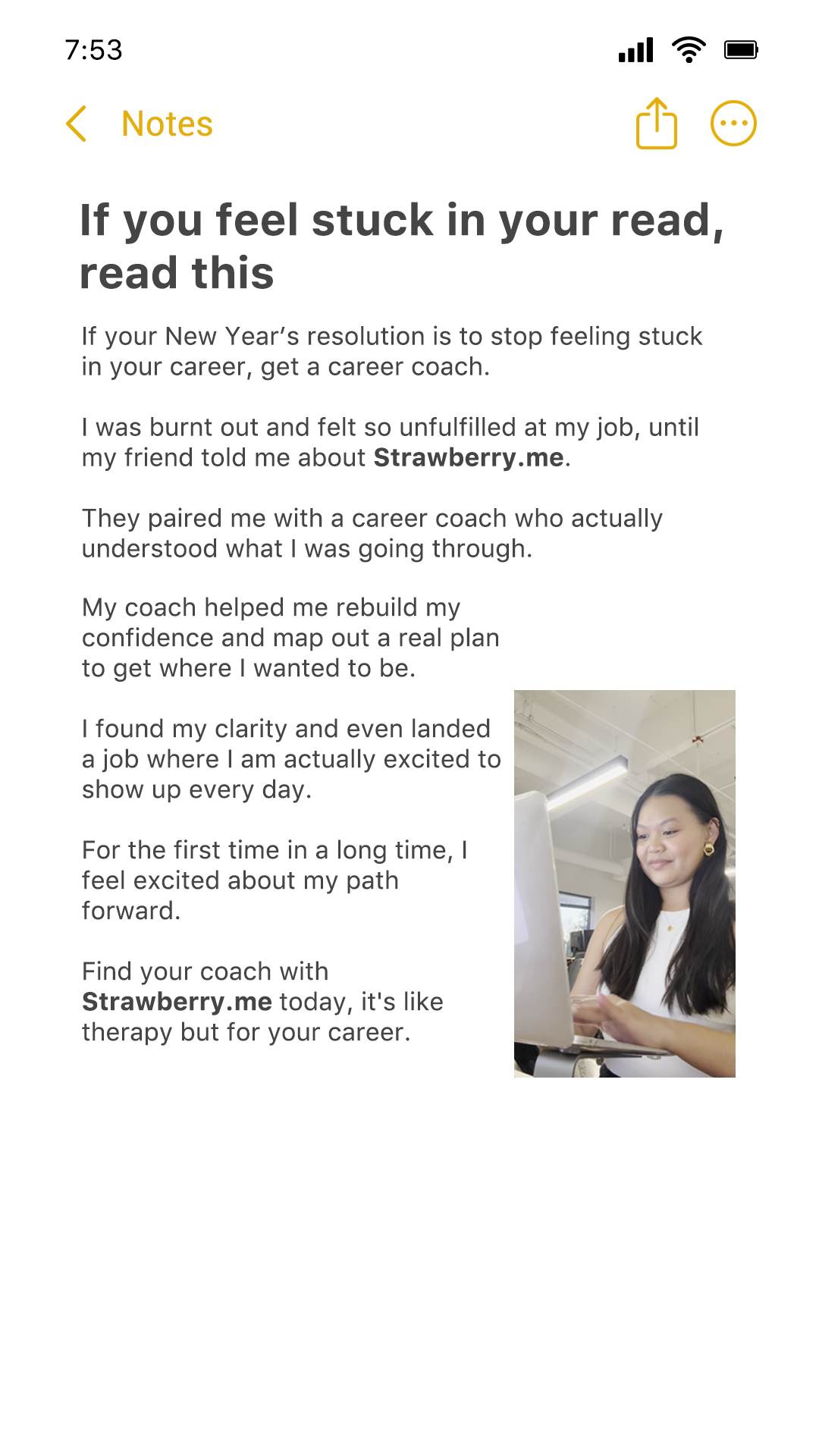 Strawberry.me Facebook ad