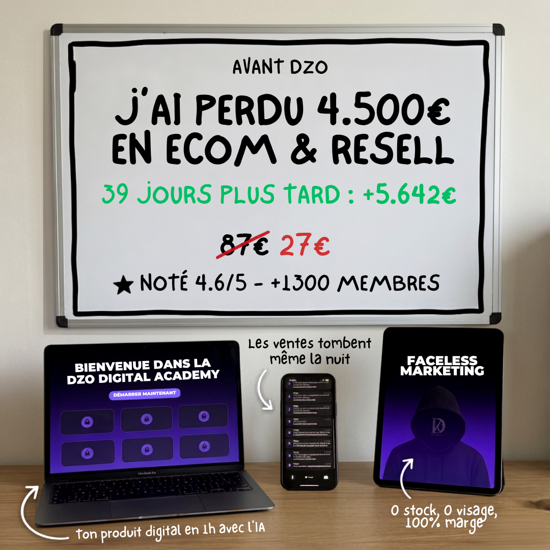 Enzo DZO System Facebook ad: Rejoins +1.300 membres