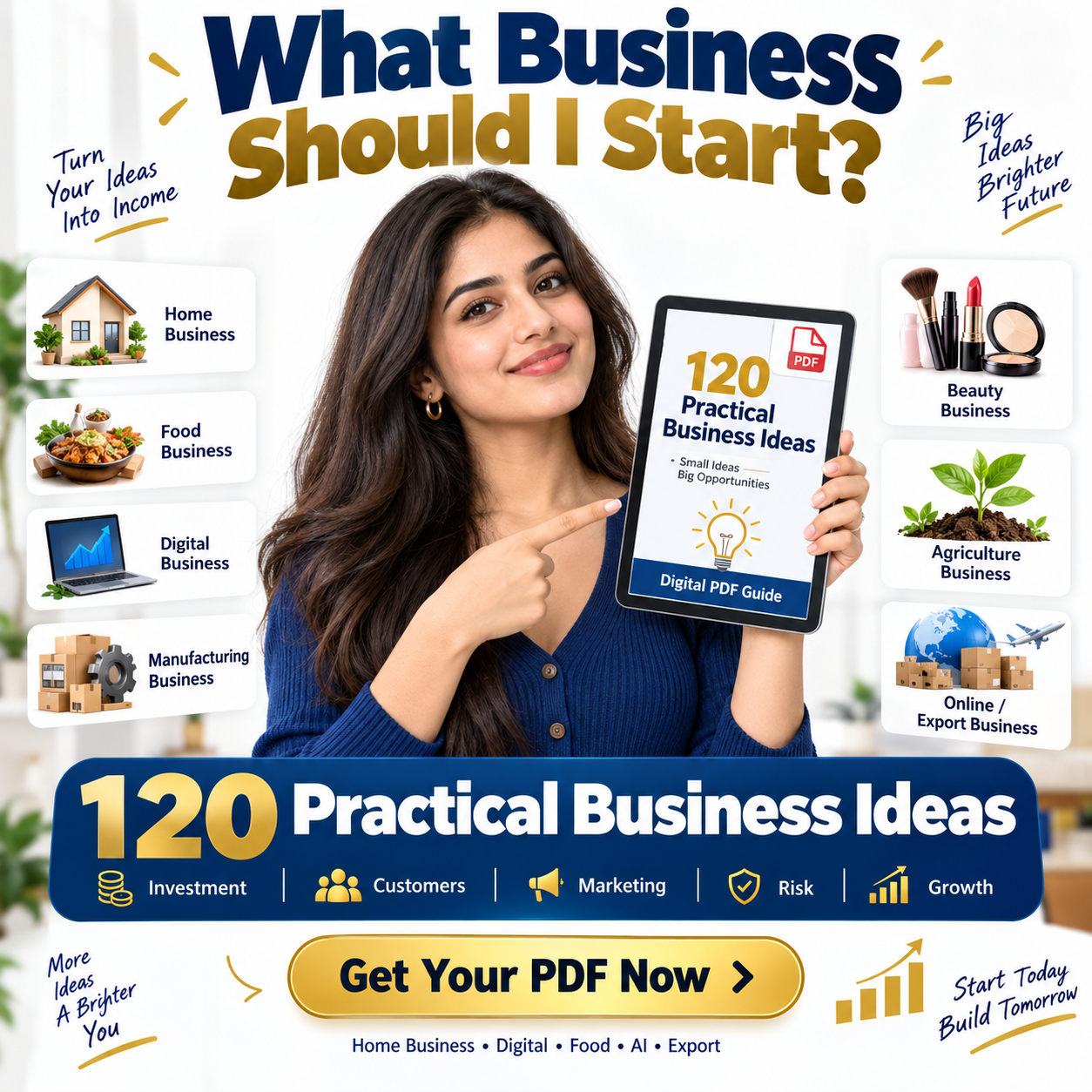 Chanto Books Facebook ad: 120 Practical Business Ideas in One PDF