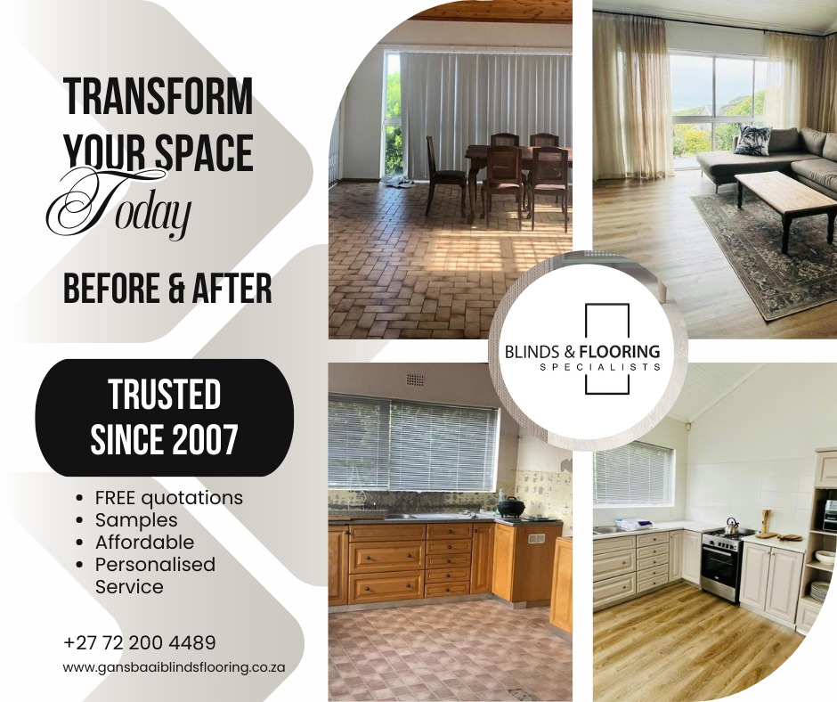 Gansbaai Blinds & Flooring Specialists Facebook ad: Let the specialists visit you in the privacy…