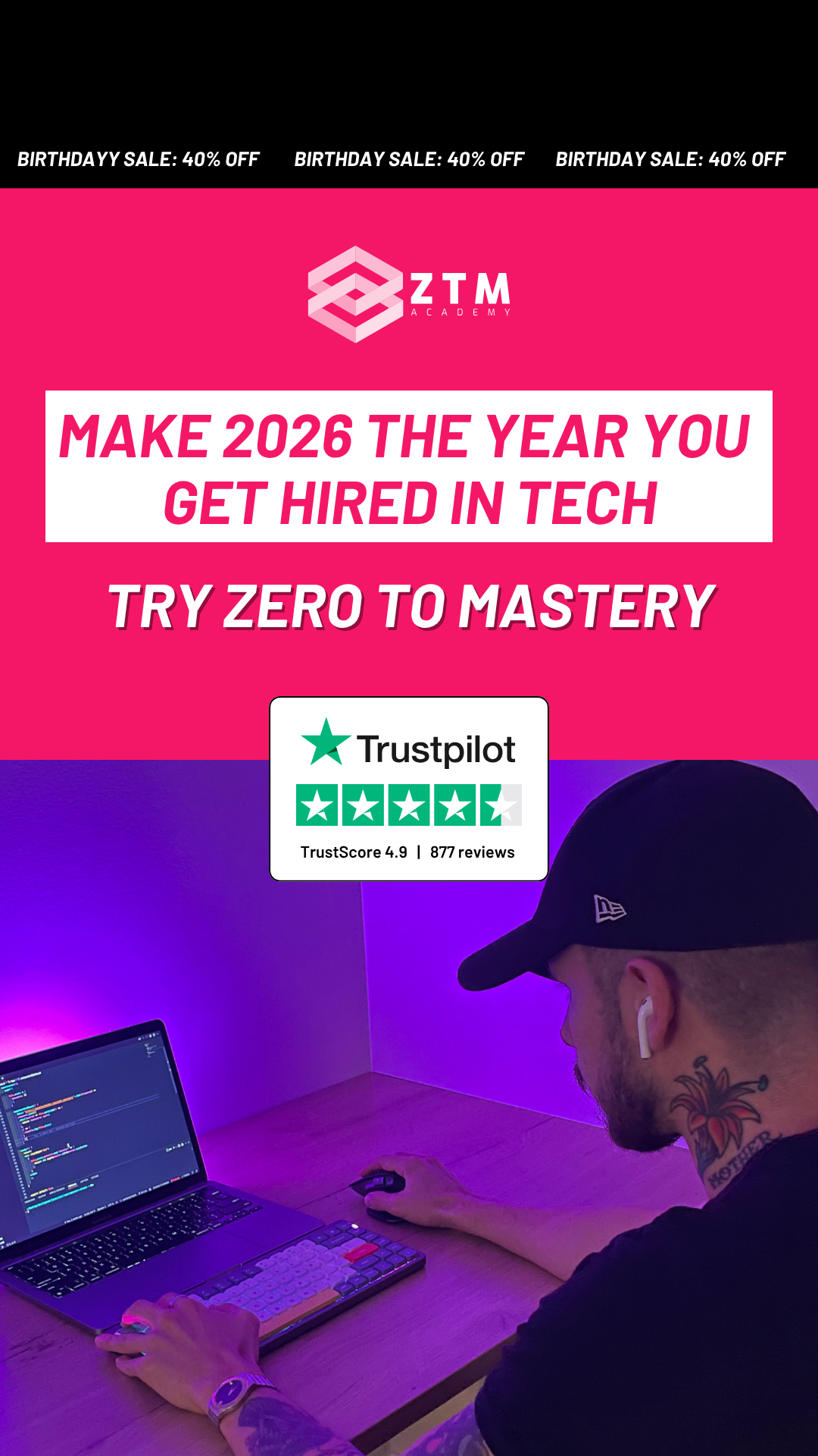 Zero To Mastery Facebook ad
