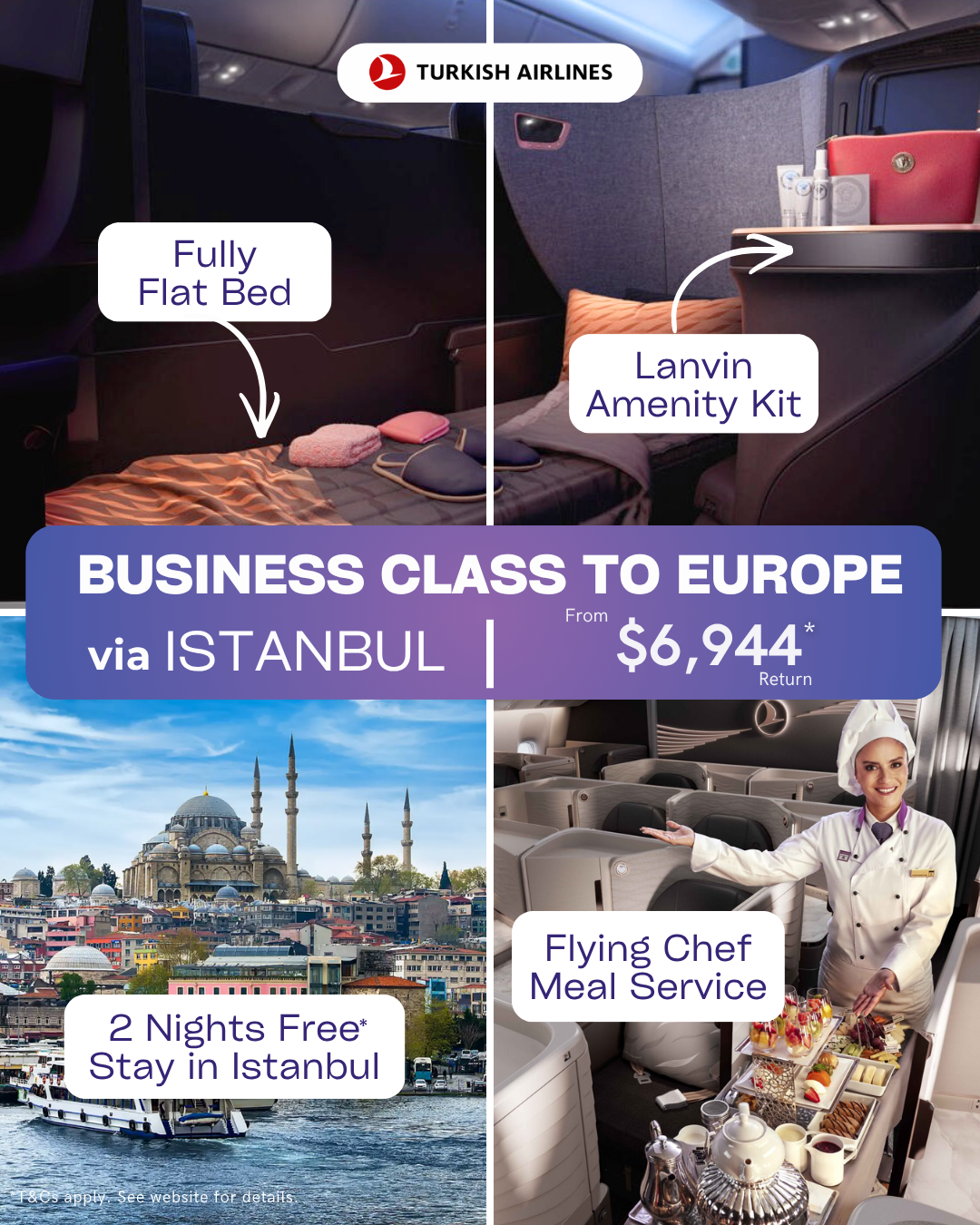Flat Beds Facebook ad: Business Class Deal You Can’t Miss