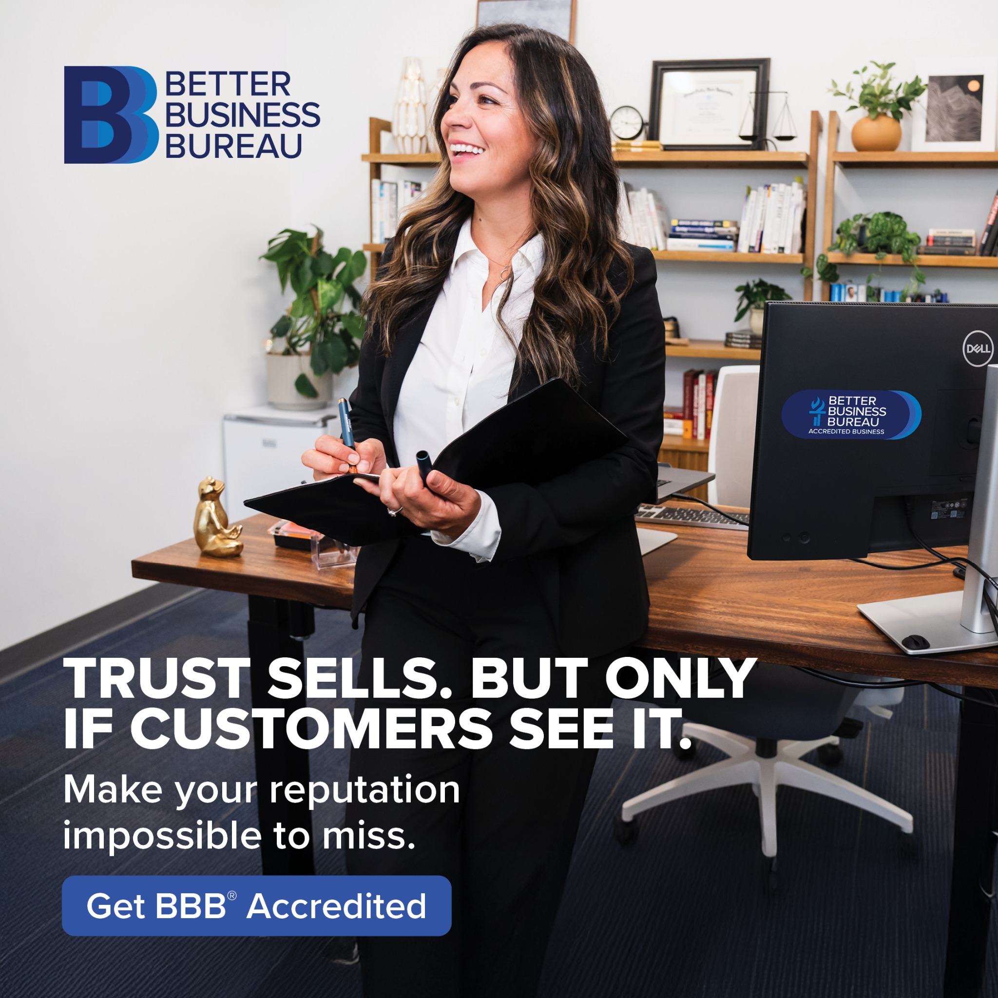 Better Business Bureau Great West + Pacific Facebook ad: Get BBB Accreditation