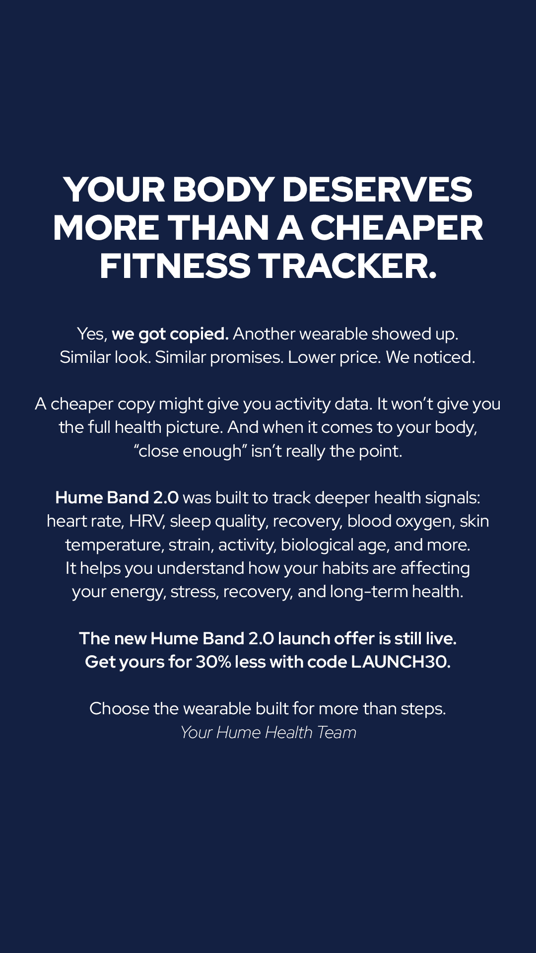 Hume Health Facebook ad