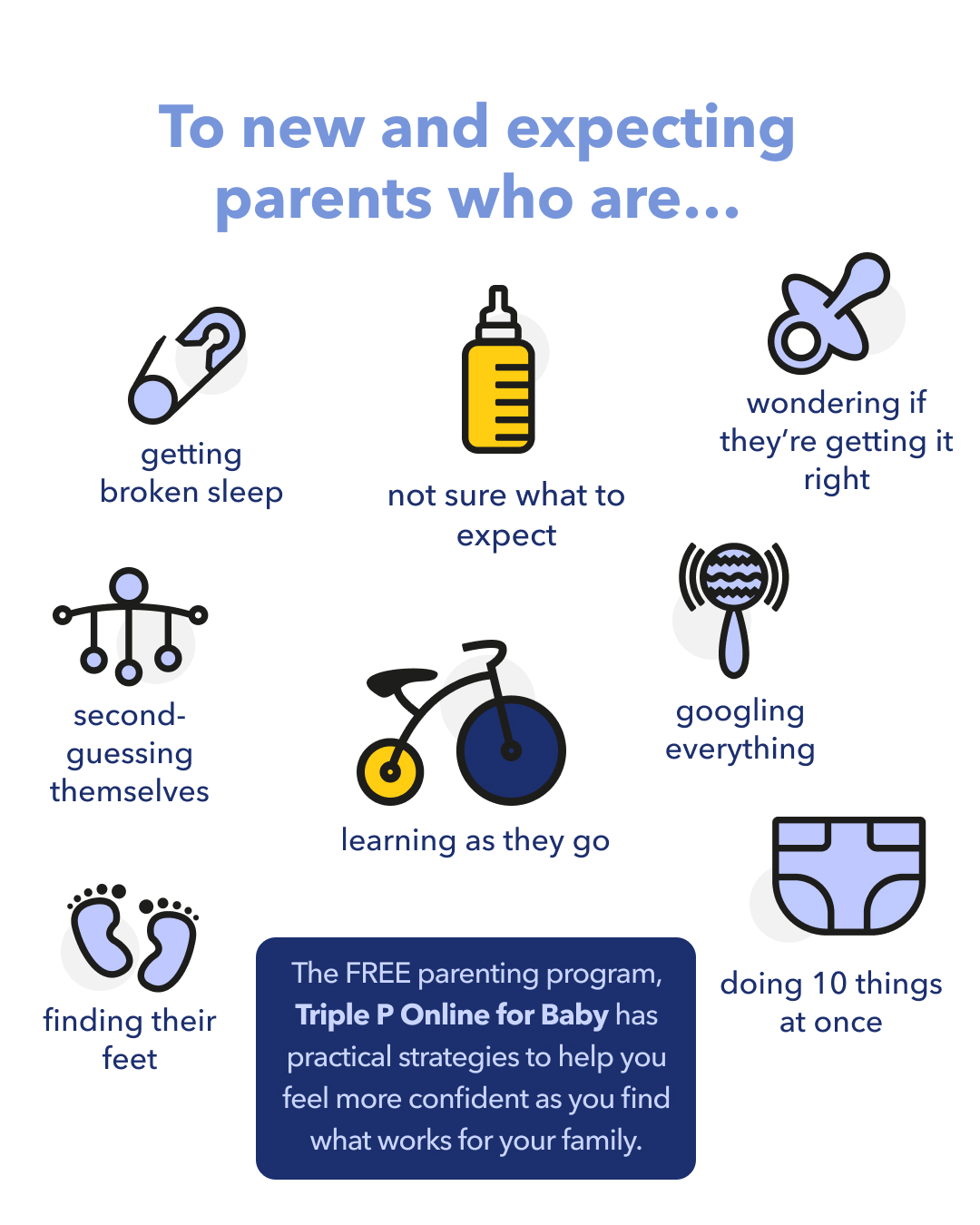 Triple P - Positive Parenting Program Facebook ad: FREE support for new & expecting parents