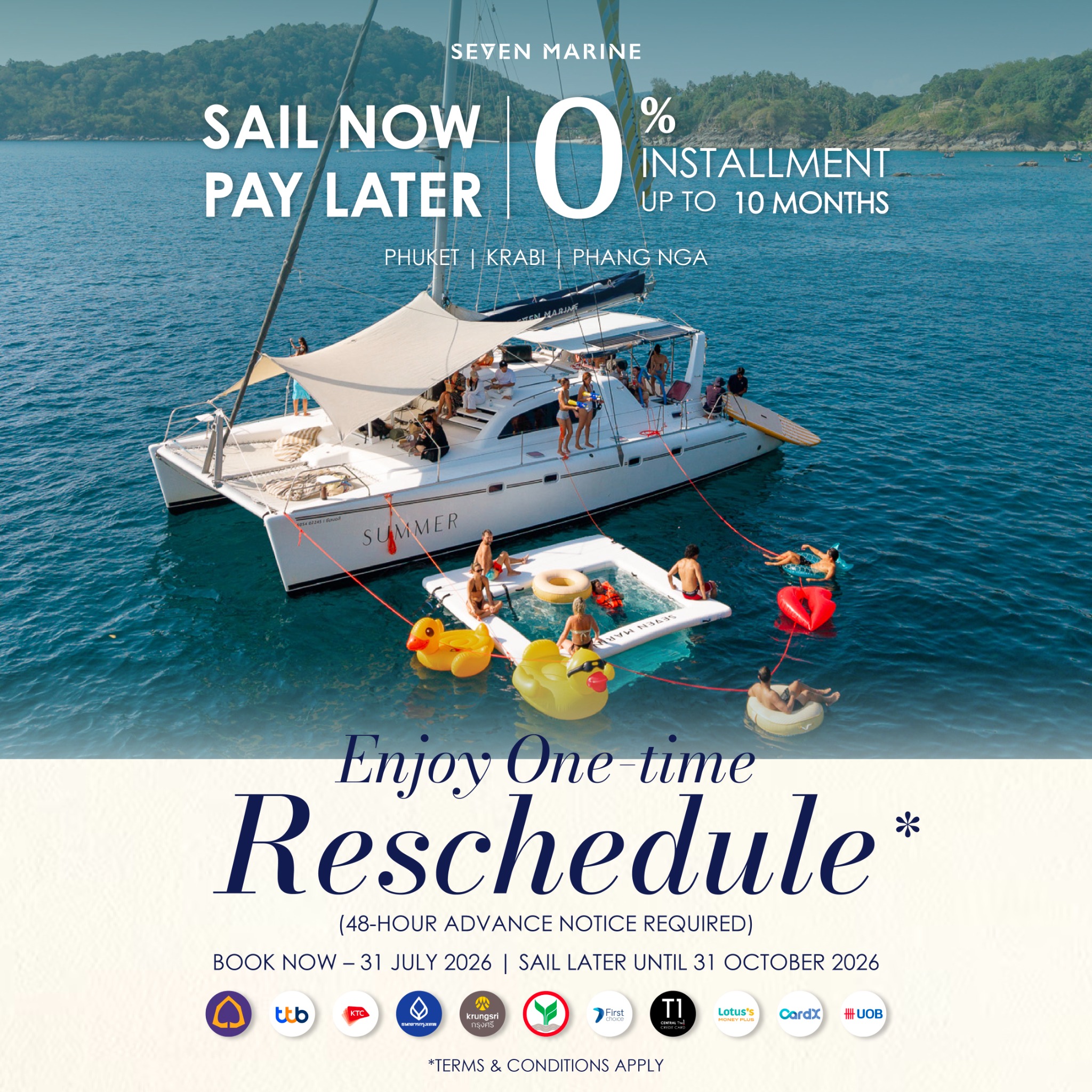 Seven Marine Phuket Facebook ad: % installment up to 10 months*